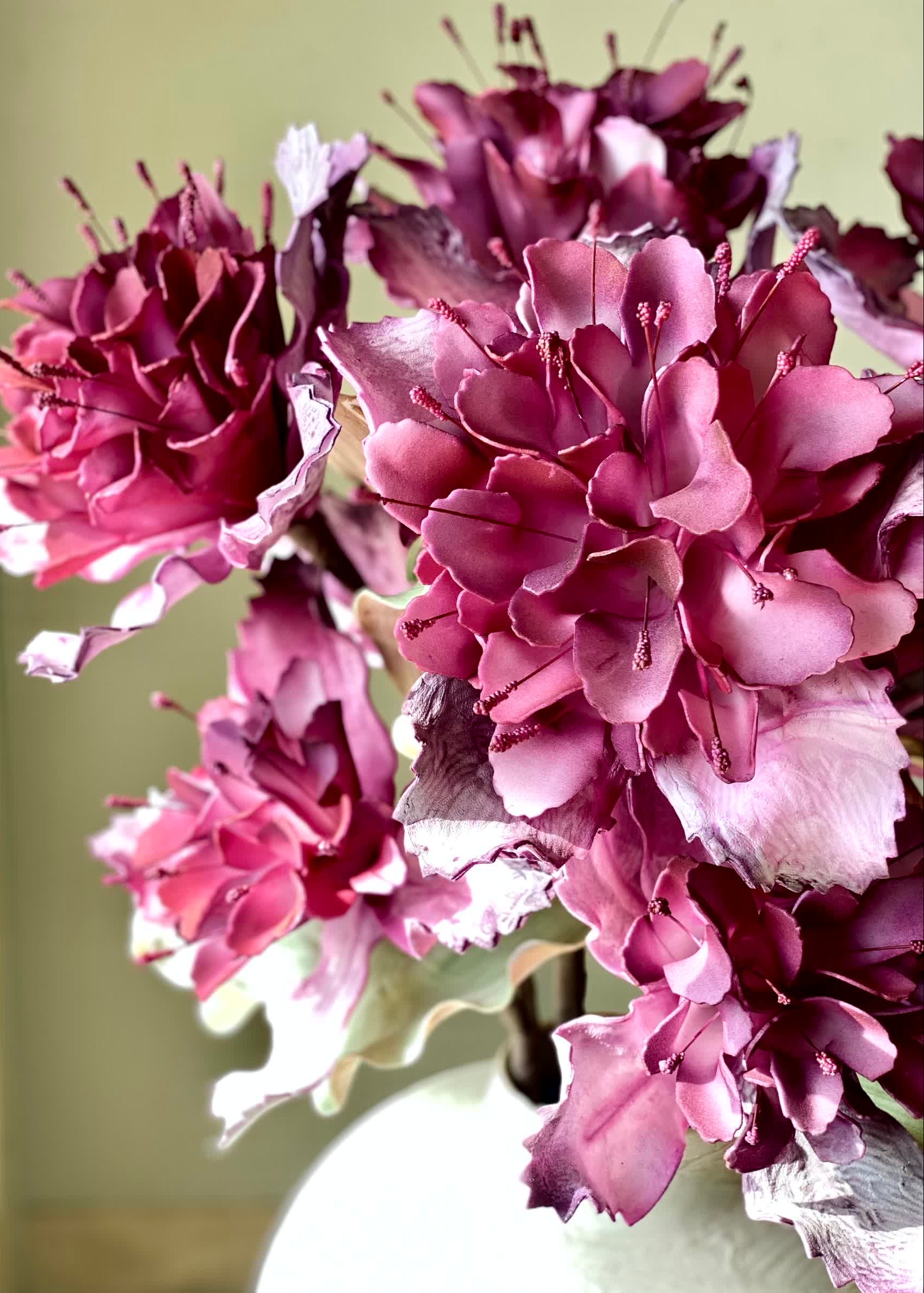 Artificial Rose Bay Flower Stem - Magenta Ombre (One Stem)