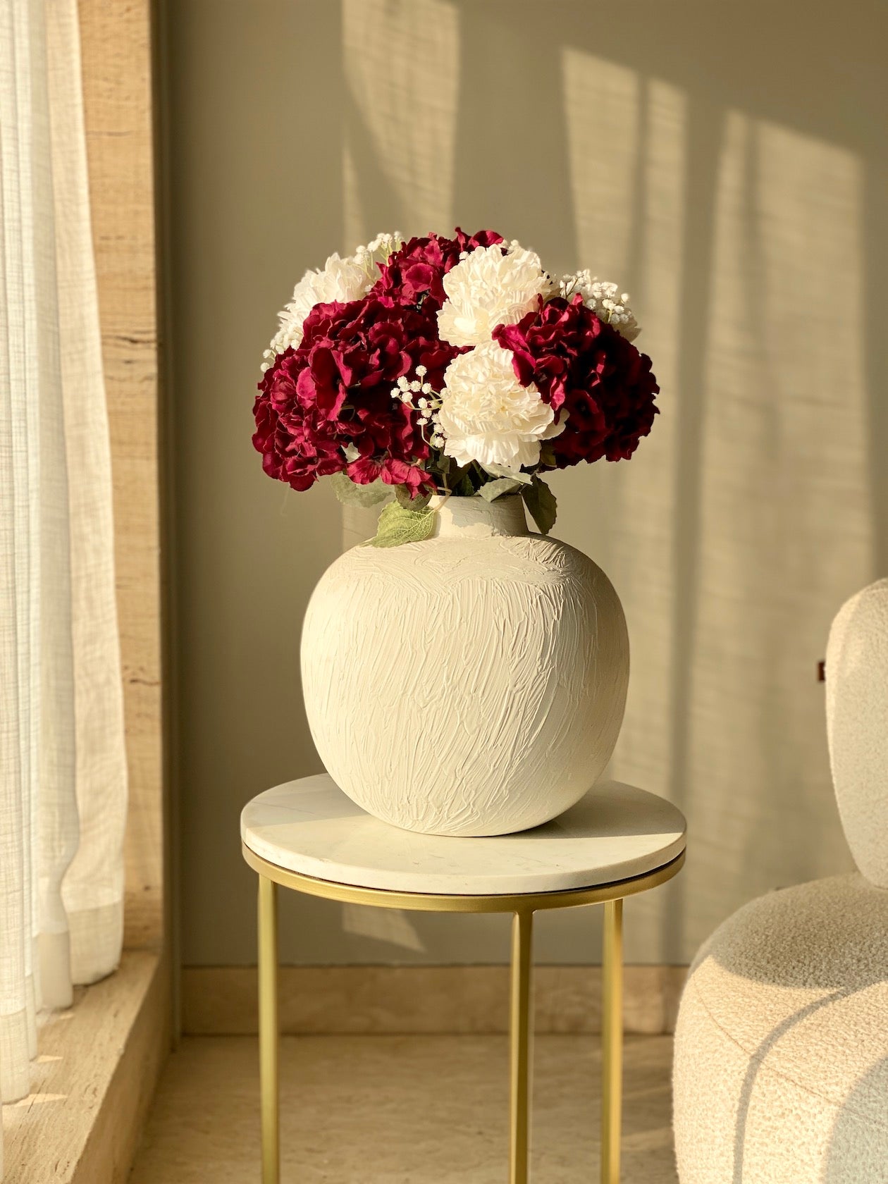 Home Decoration White Big Vase / Nordic Indoor Outdoor Artificial