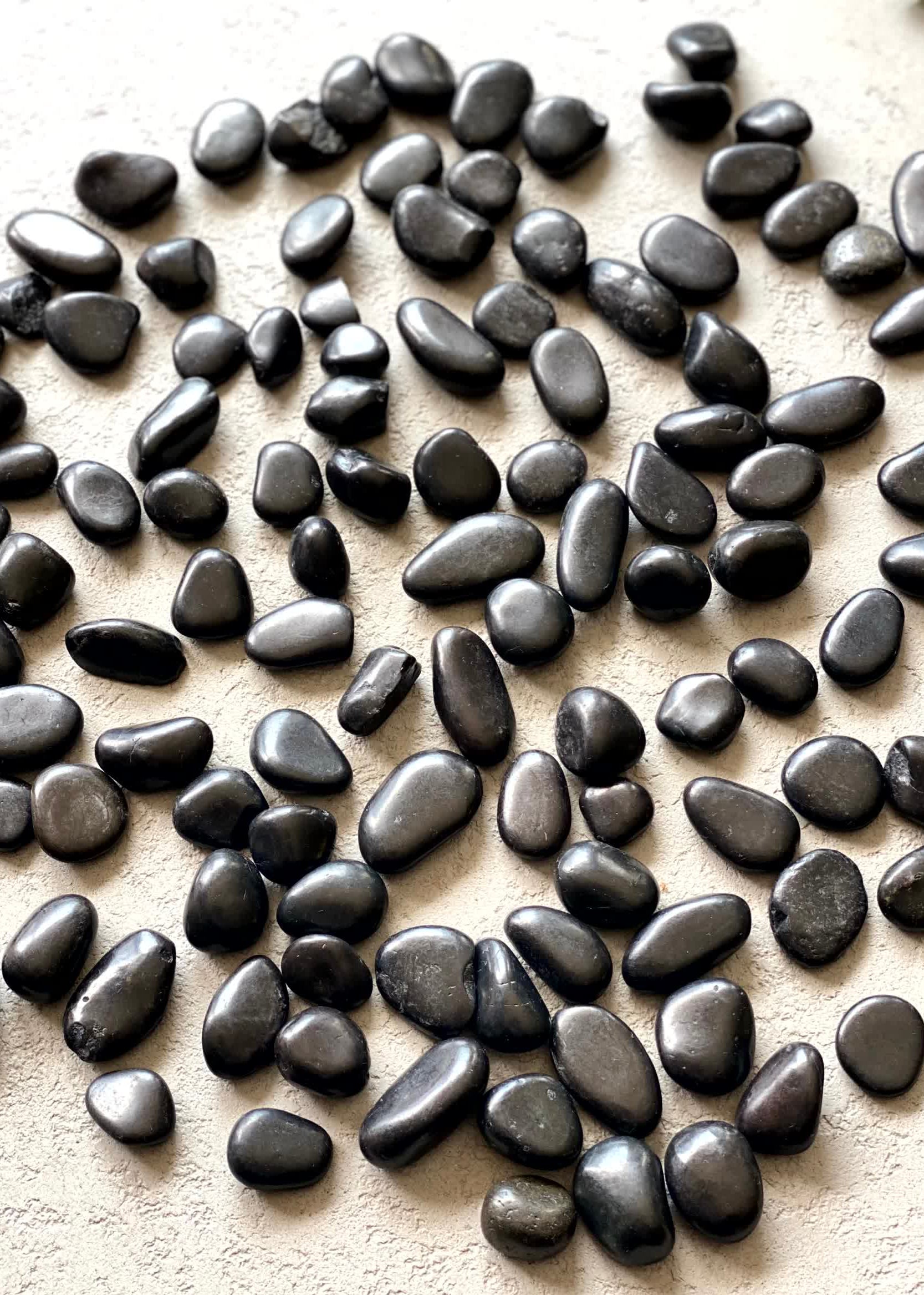 Black Tumbled Pebbles - Set of 2