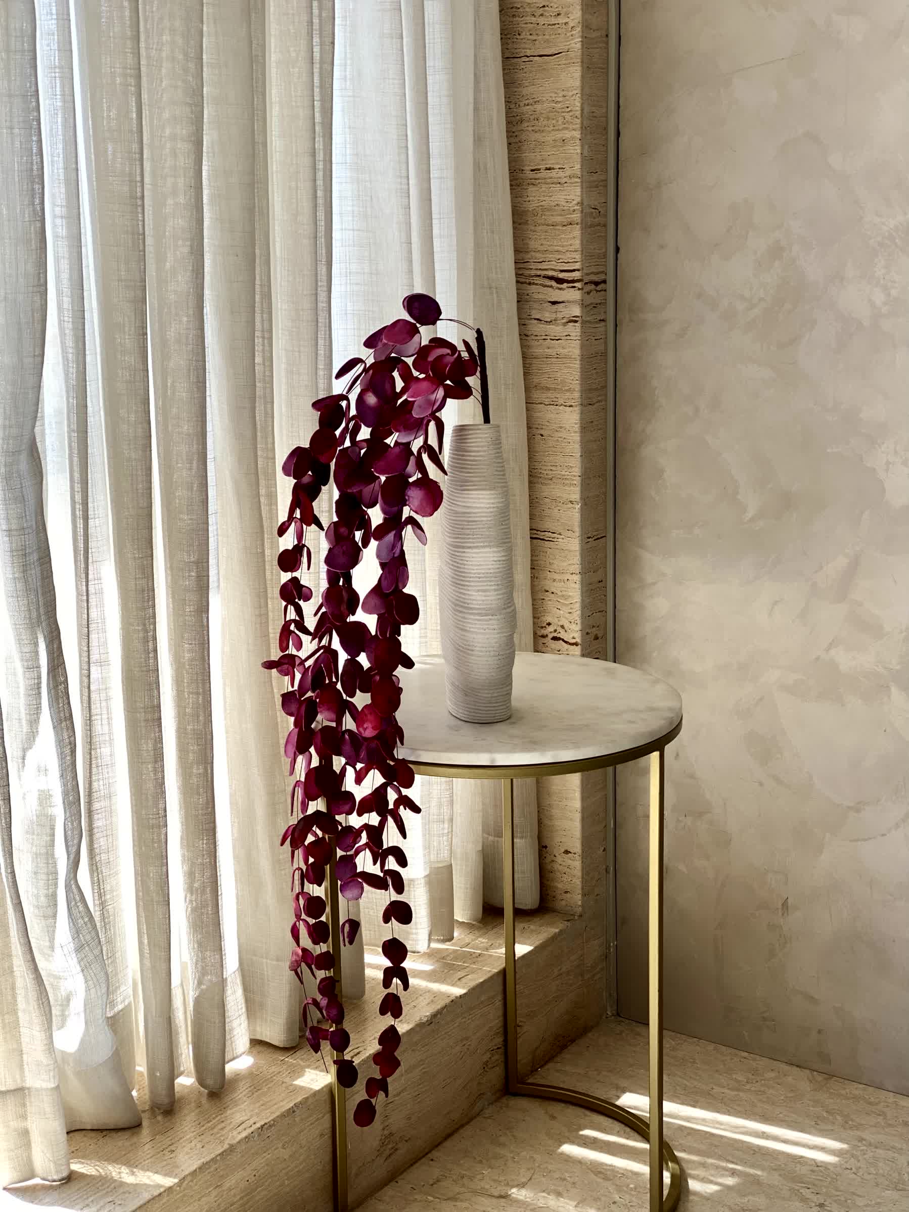 Artificial Eucalyptus Flower Stem - Magenta Ombre (One Stem)