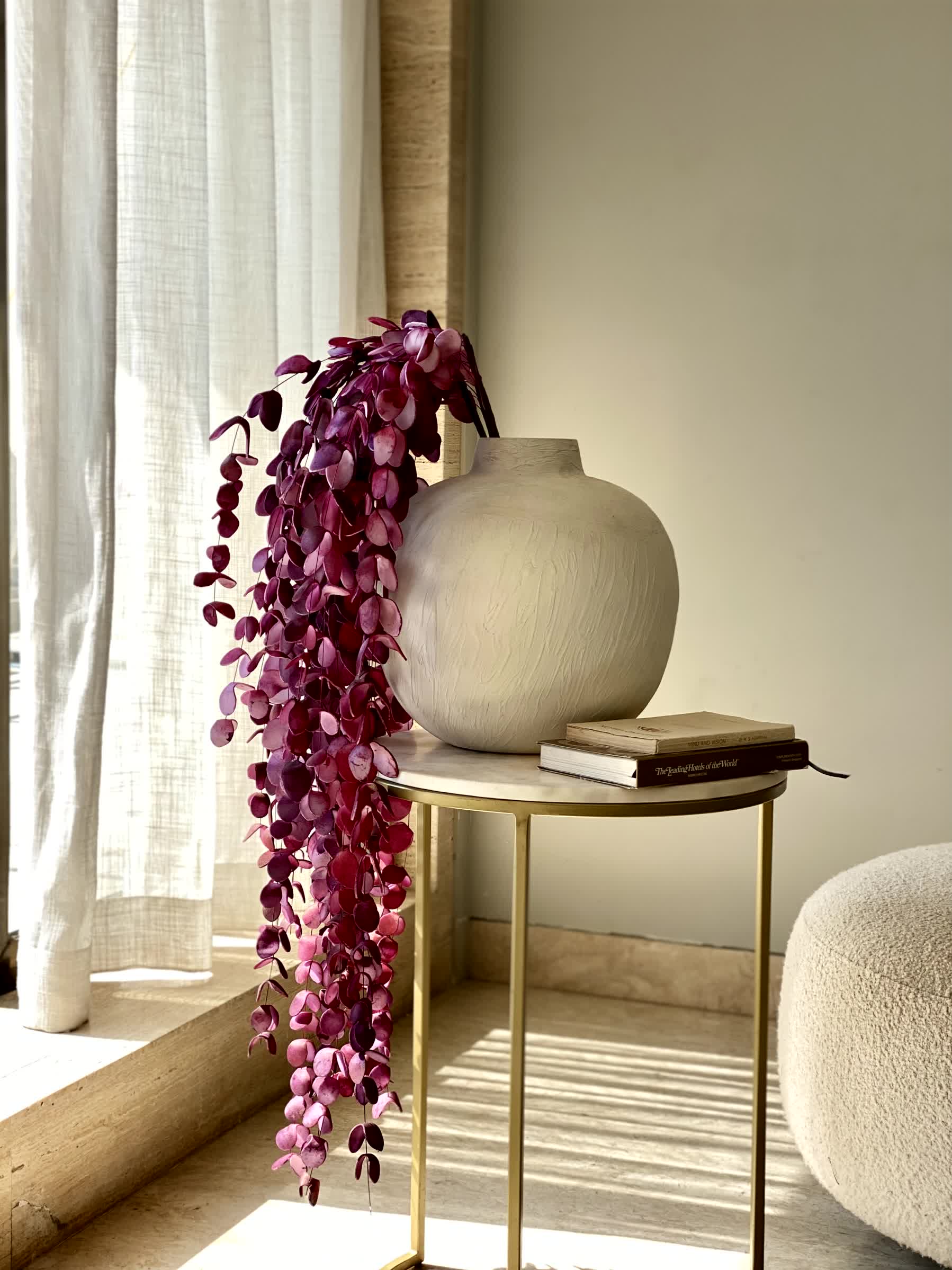 Artificial Eucalyptus Flower Stem - Magenta Ombre (One Stem)