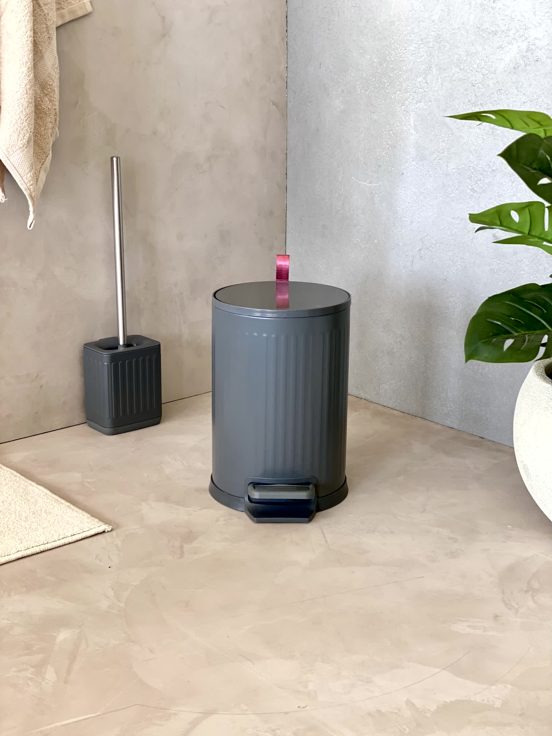 Luxis Grey Dustbin - 6L