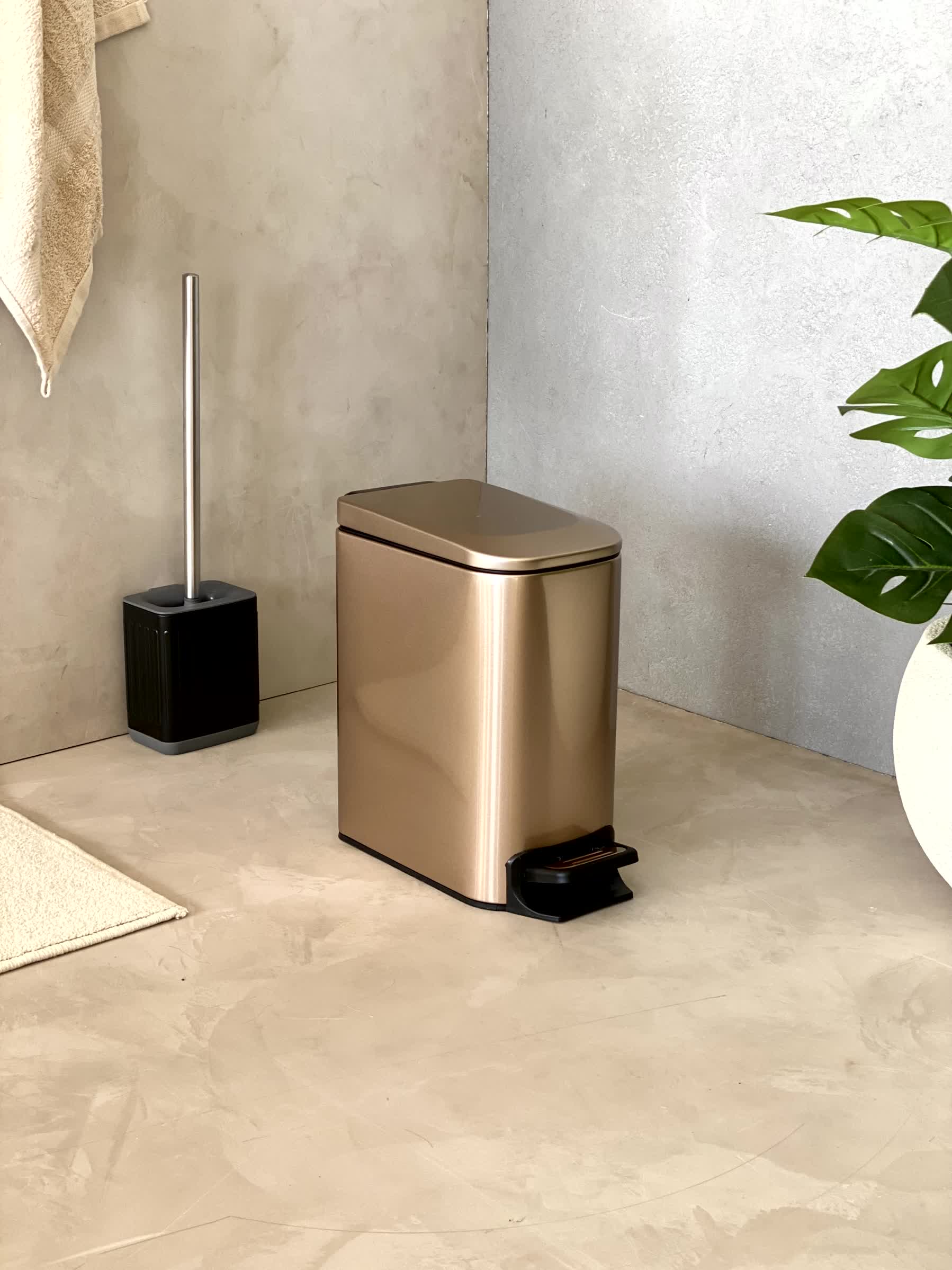 Metallic Rosegold Dustbin - 6L