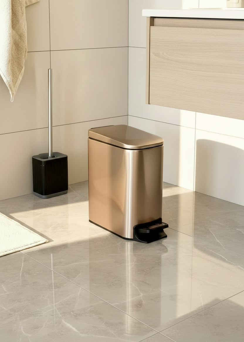 Metallic Rosegold Dustbin - 6L (Only For Mumbai)