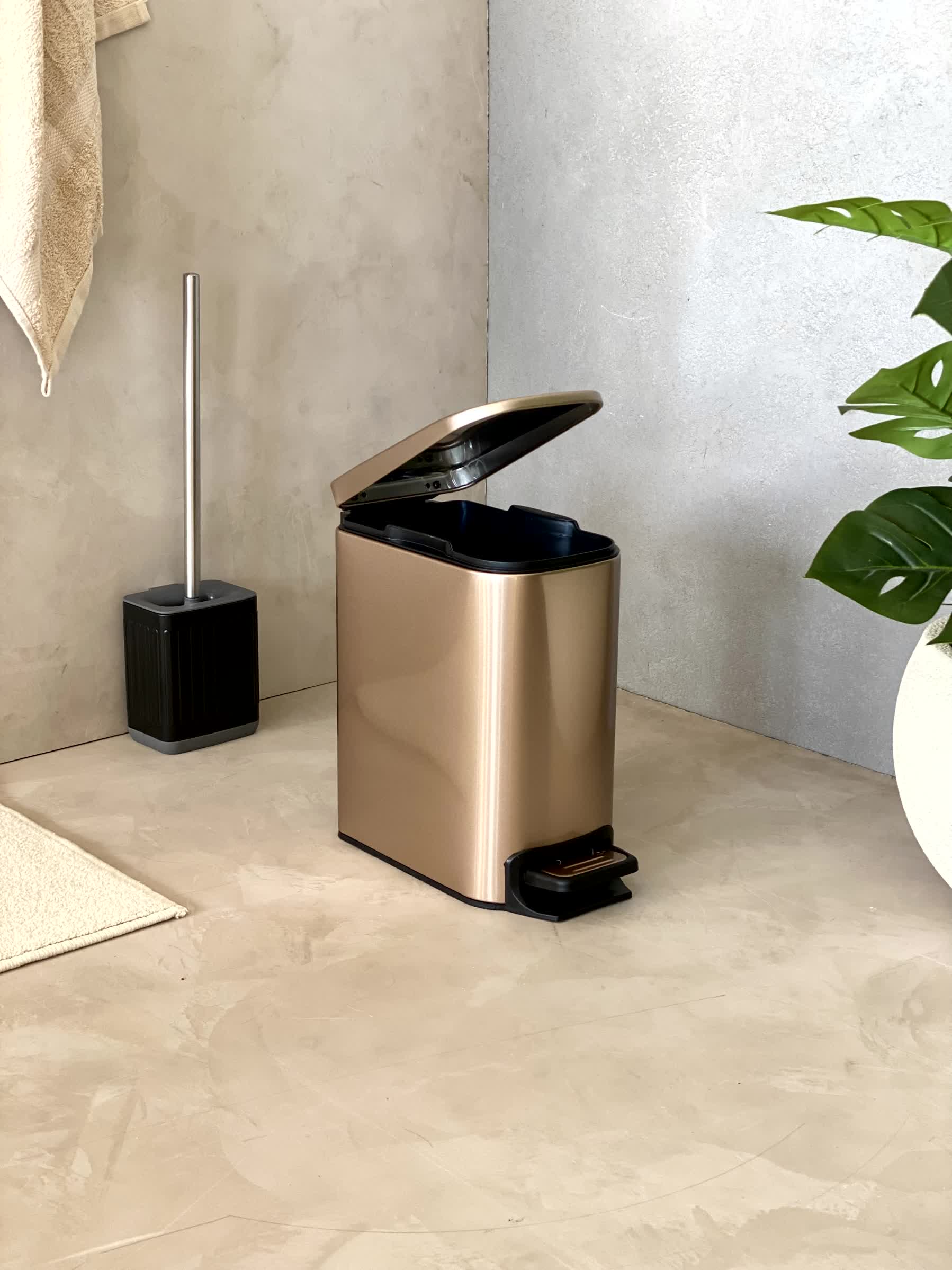 Metallic Rosegold Dustbin - 6L