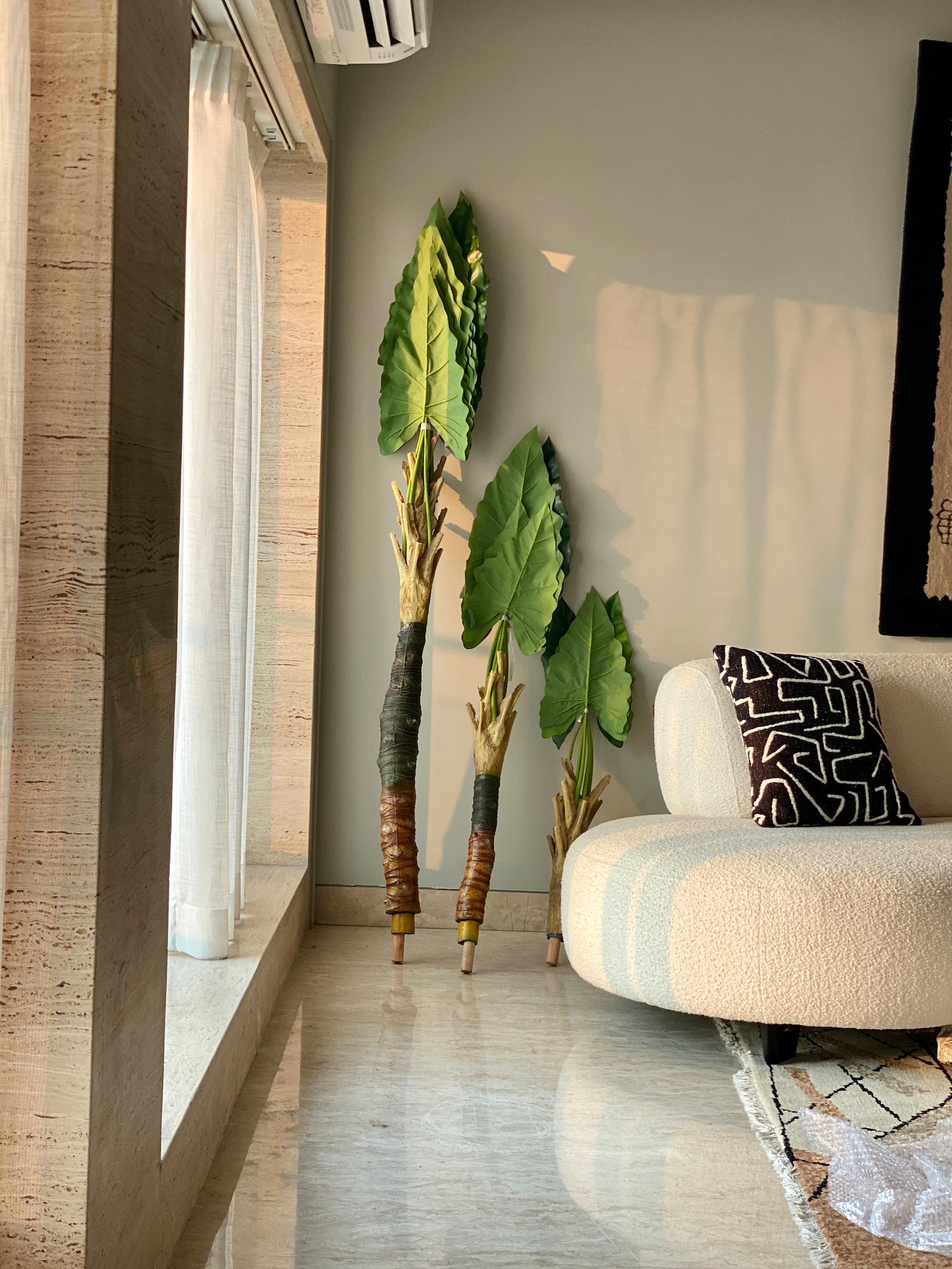 Green Caladium Fiber Trunk Plant - 6 Feet