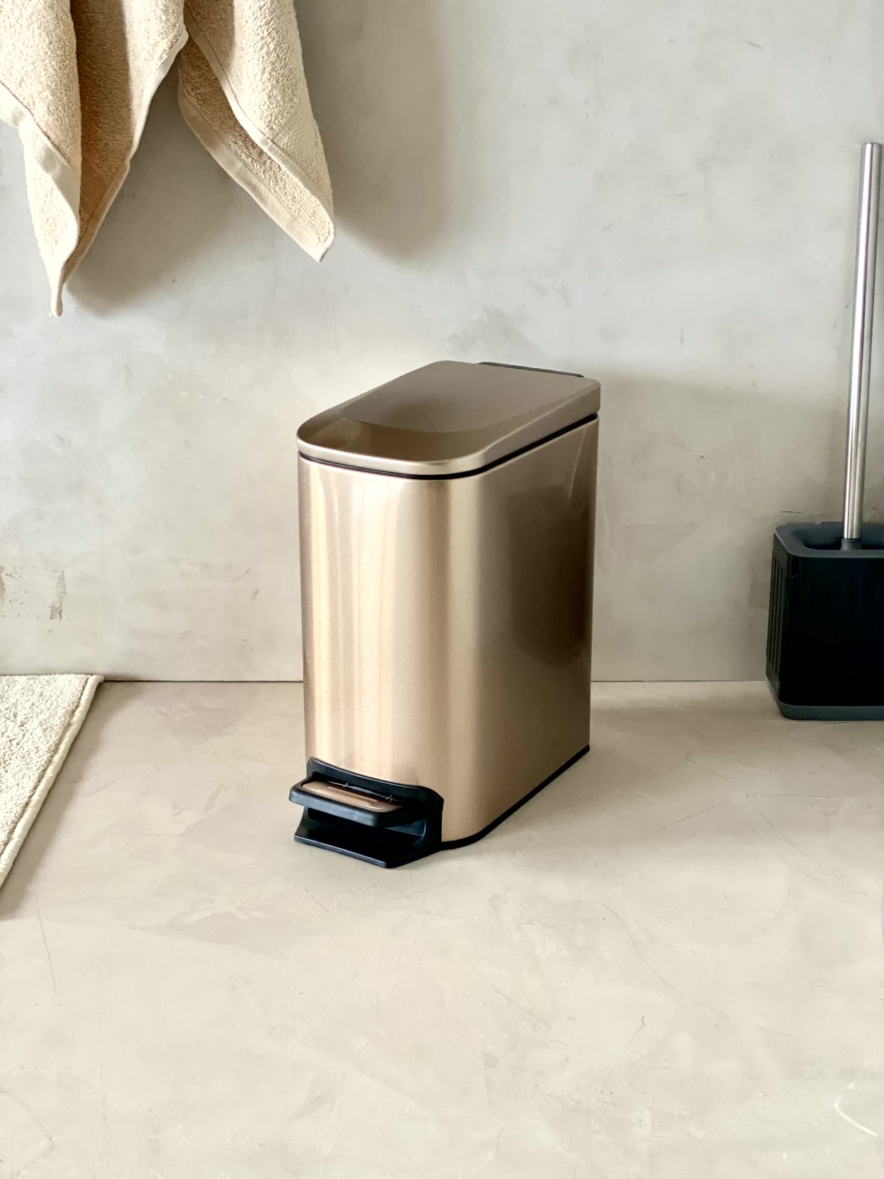 Metallic Rosegold Dustbin - 6L