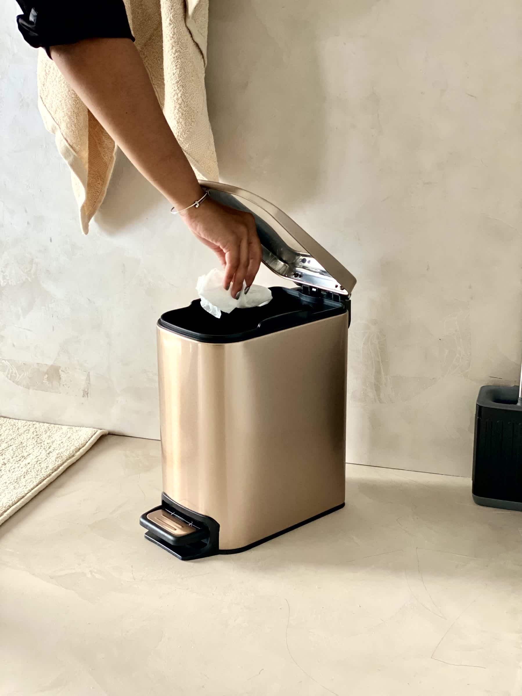 Metallic Rosegold Dustbin - 6L