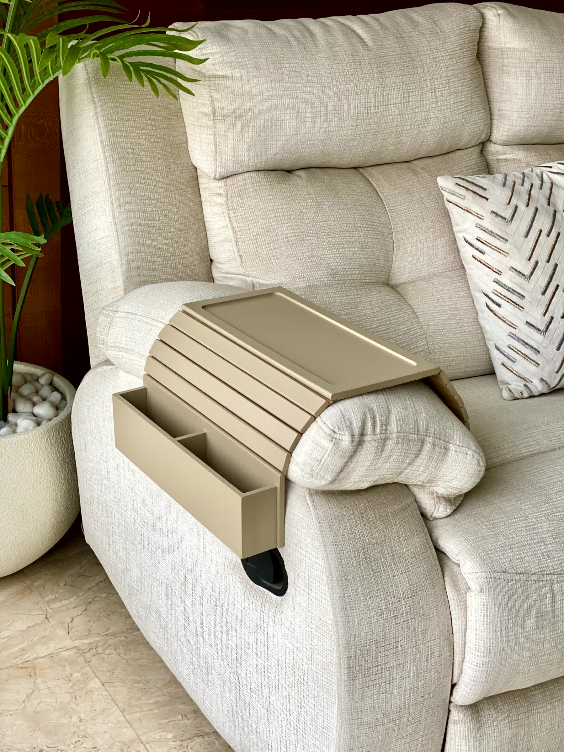 Multipurpose Sofa Armrest - Beige