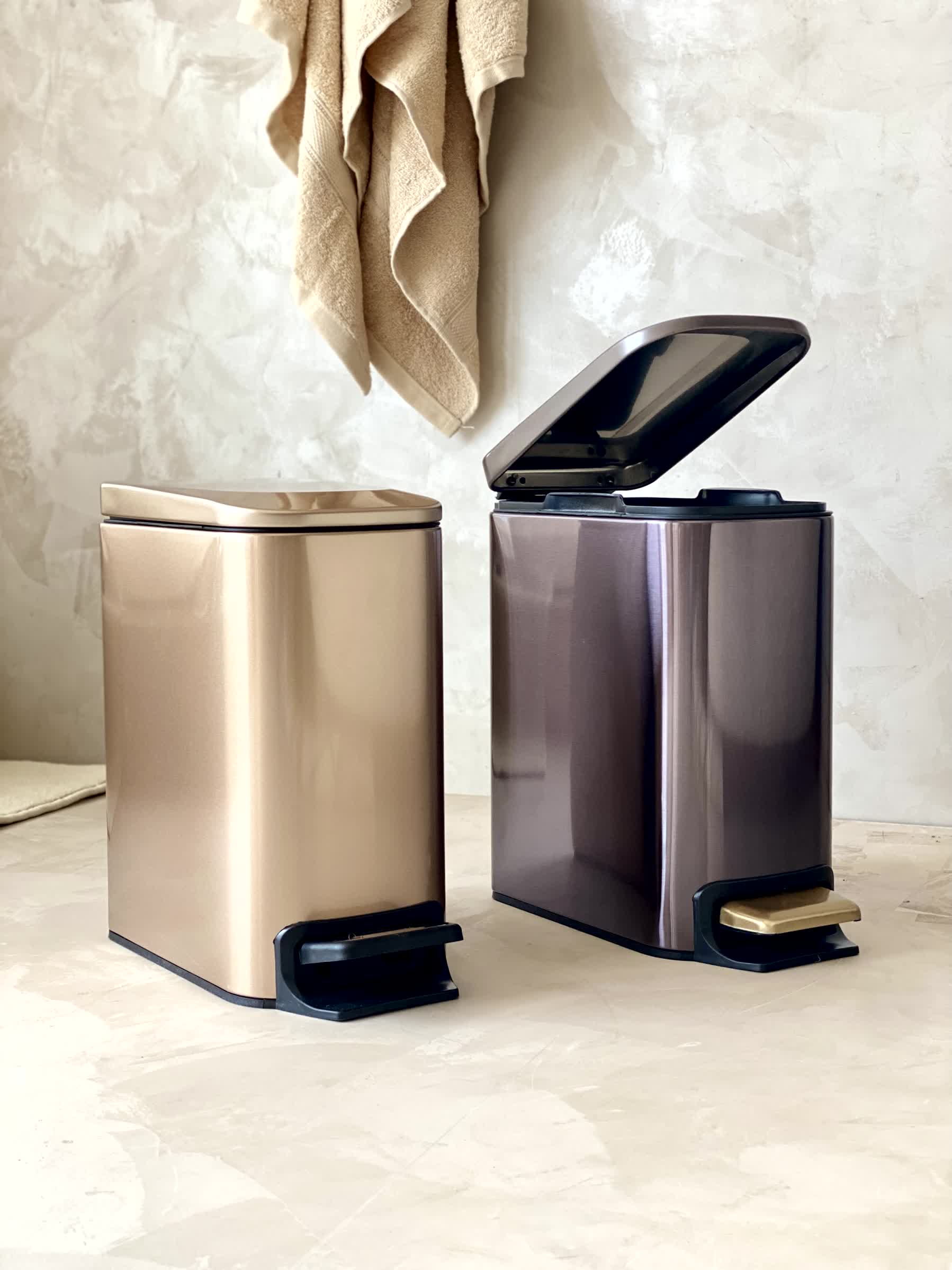 Metallic Rosegold Dustbin - 6L