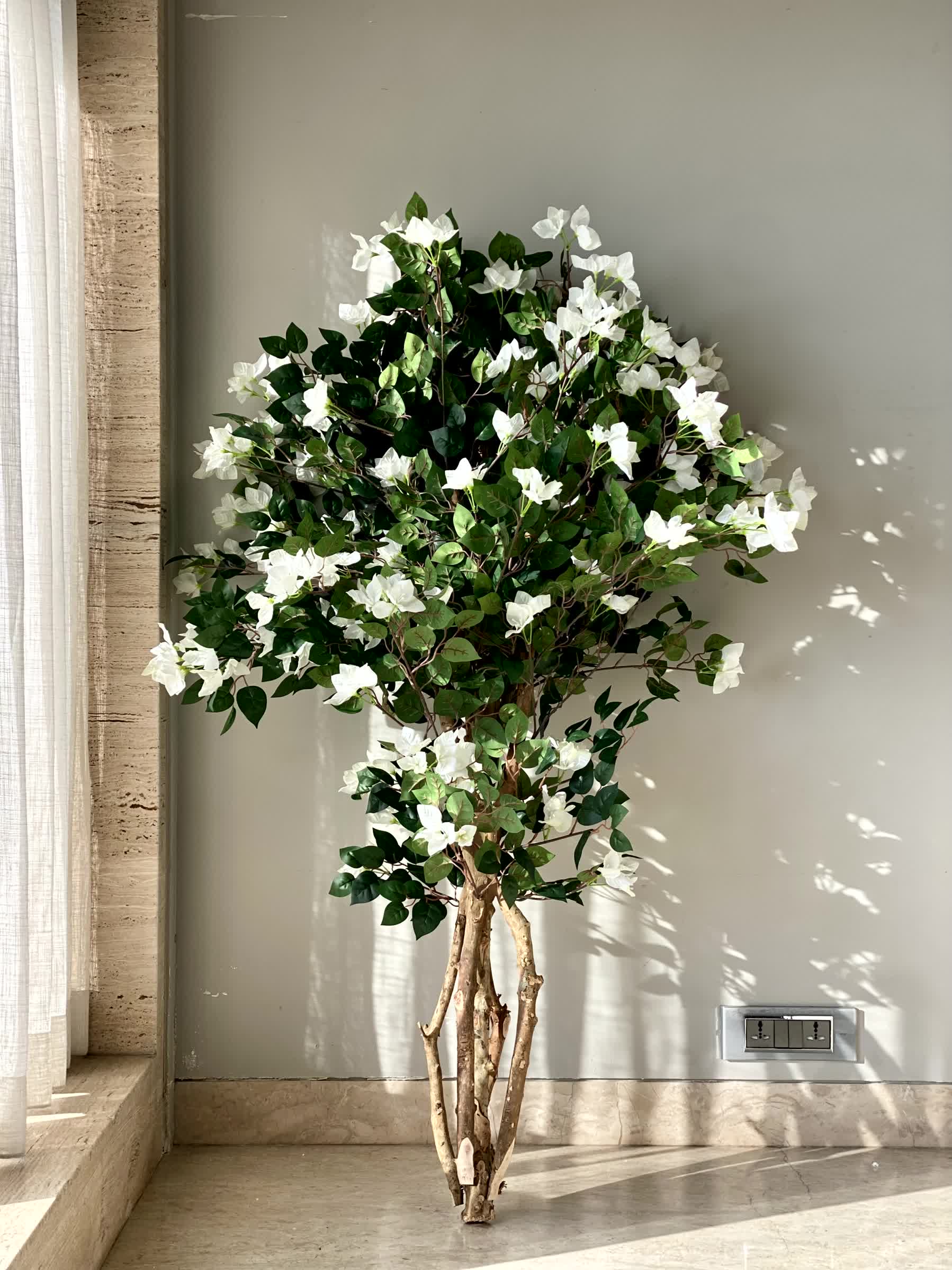 Artificial Regal White Bougainvillea Plant - 5 Feet