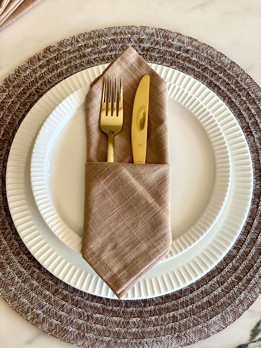 Beige Table Napkins (Set of 6)