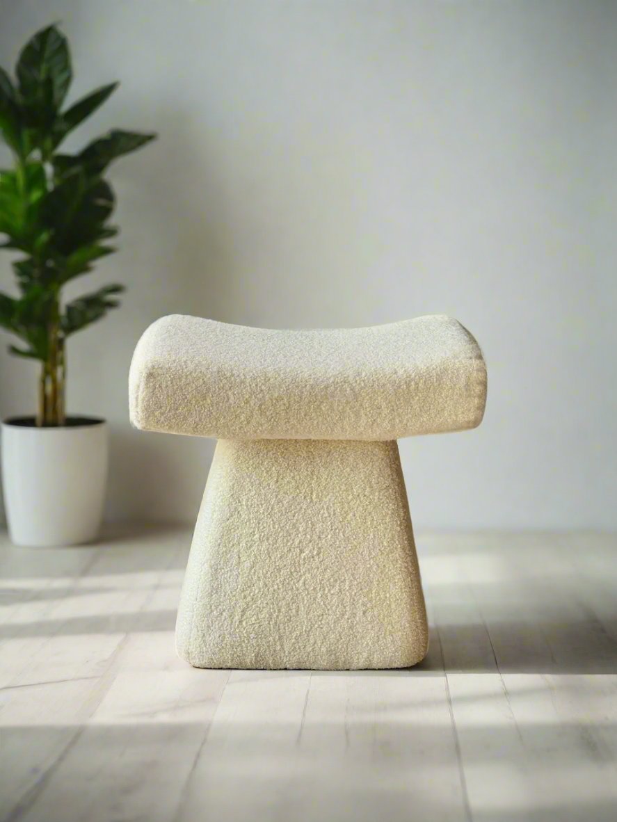Bouclé Arch Pouffe