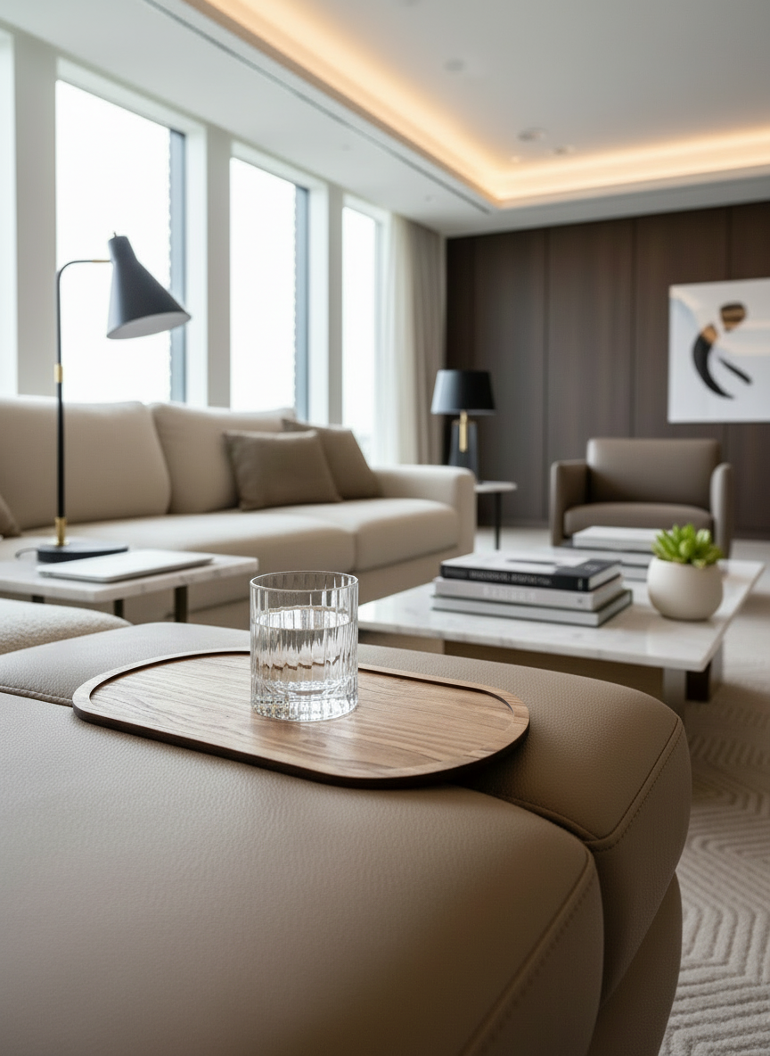 Elm Sofa Tray - Light Brown