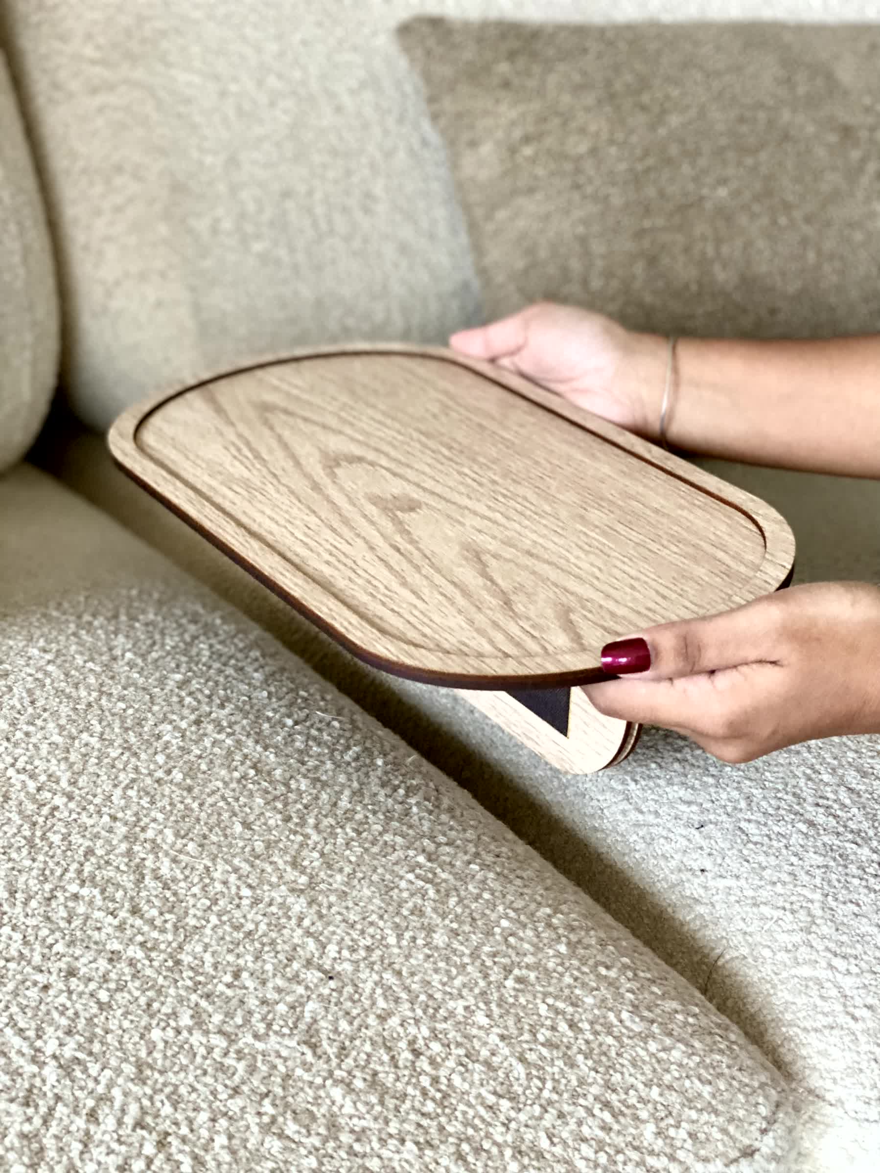 Elm Sofa Tray - Cream