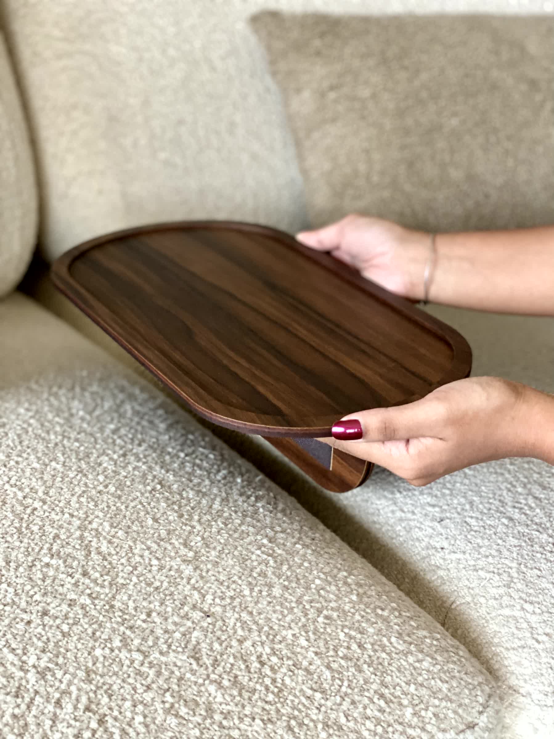 Elm Sofa Tray - Dark brown