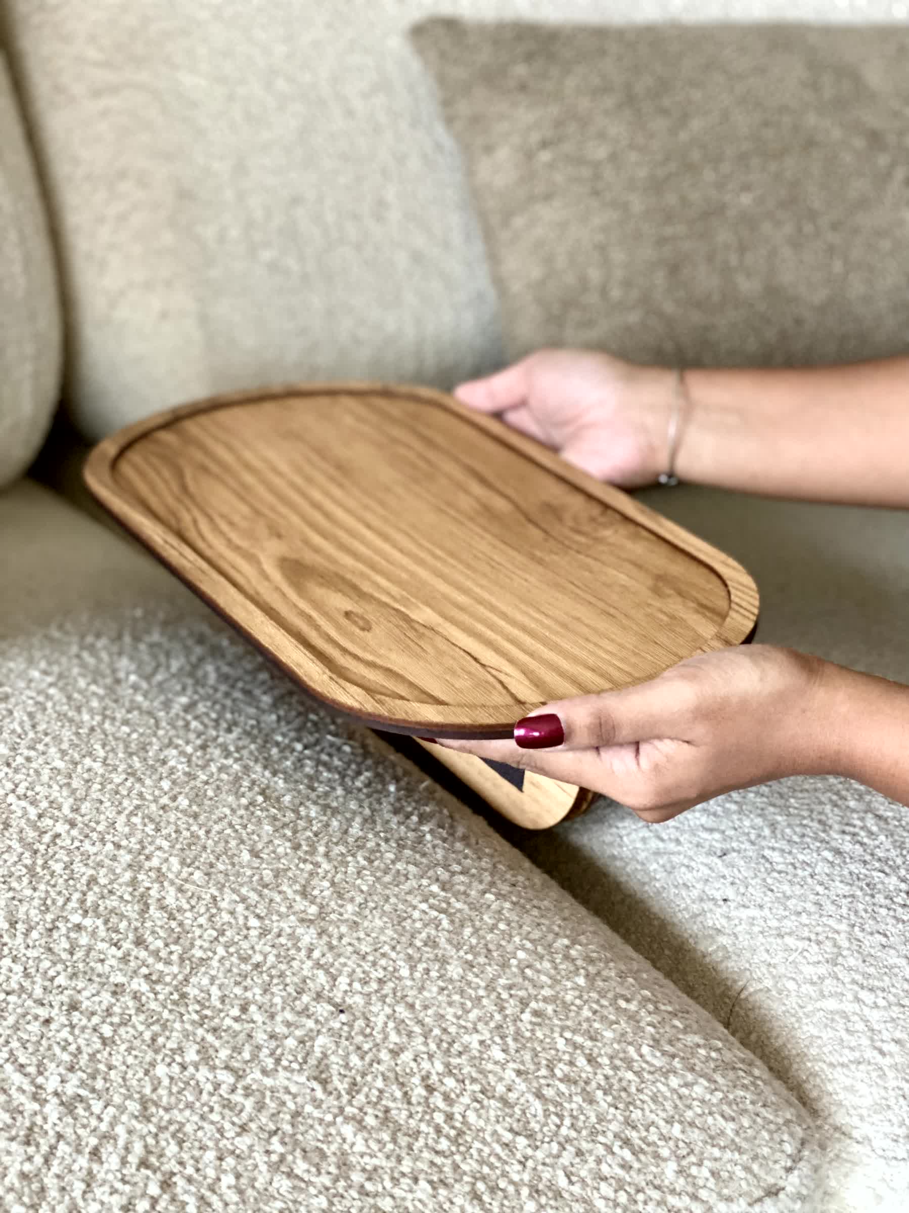 Elm Sofa Tray - Light Brown