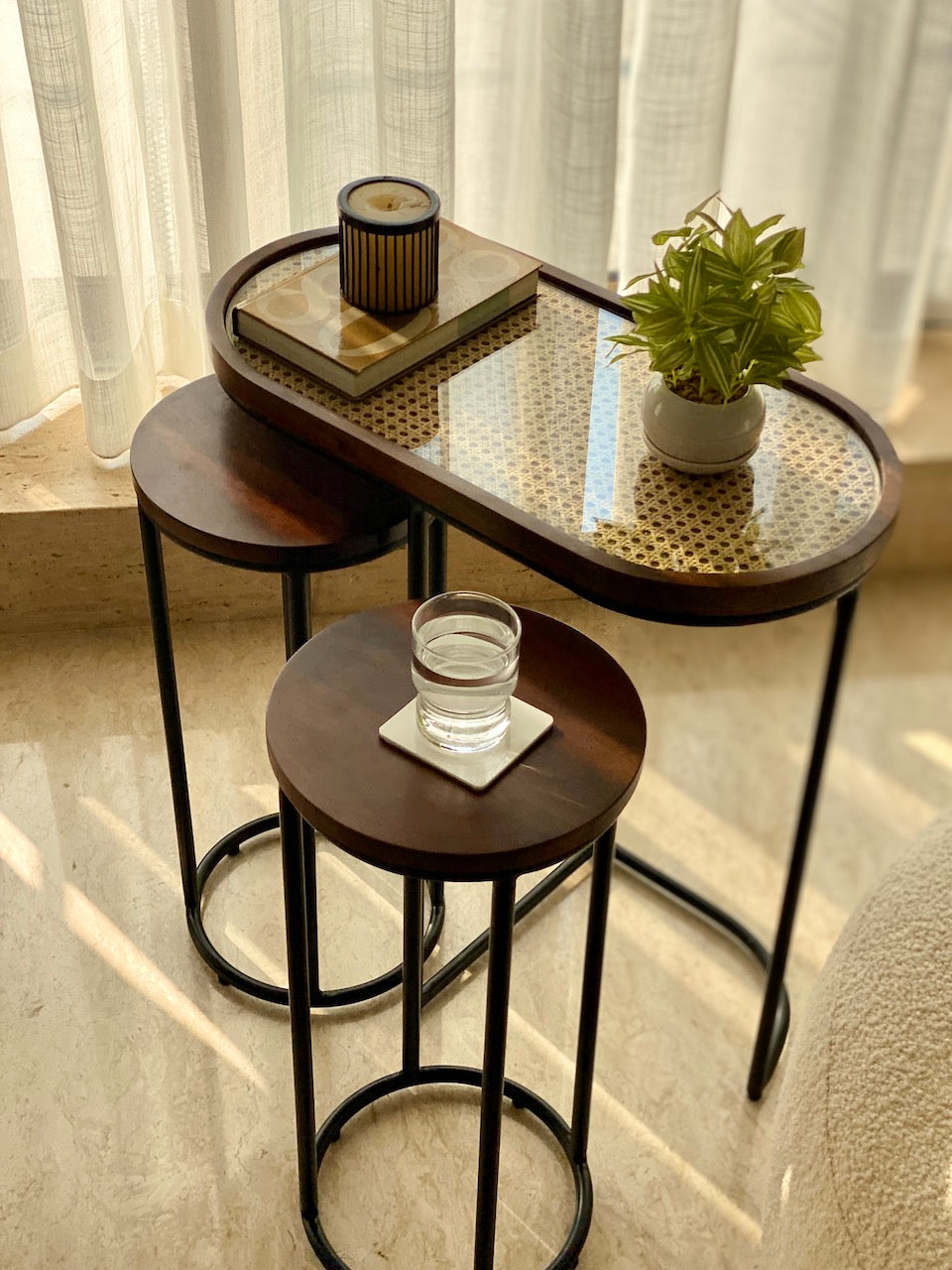Kovo Rattan Table - Set of 3 Side Tables