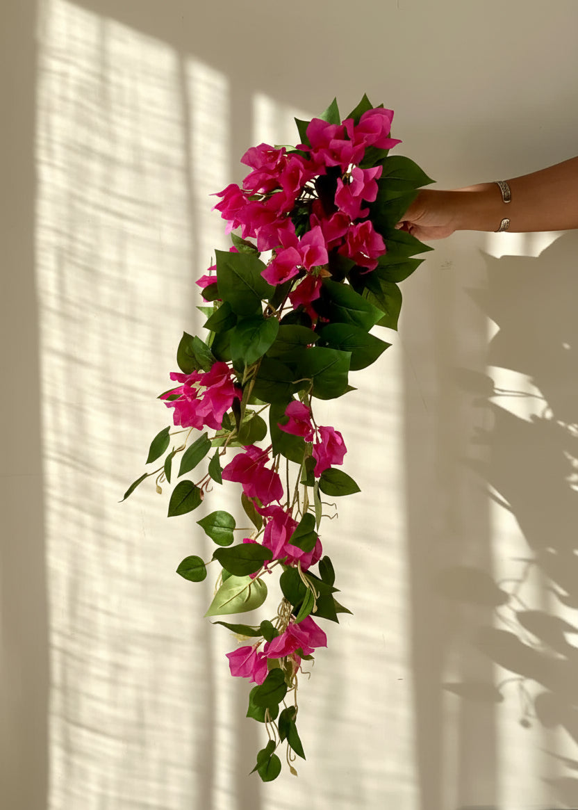Artificial Pink Hanging Bougainvillea Plant - 2.5 Feet