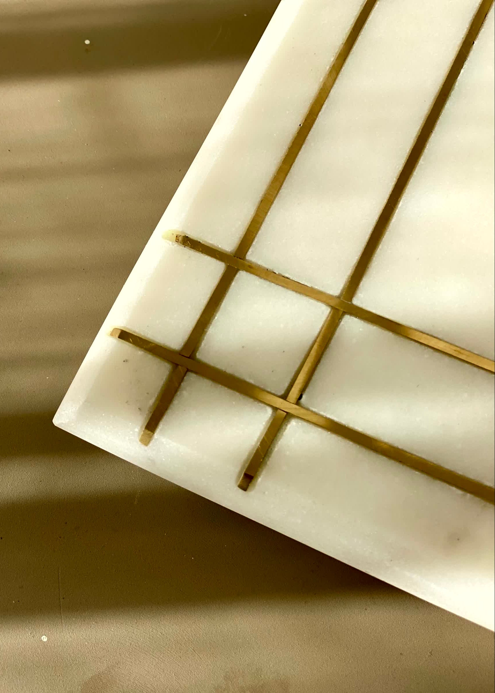 Linea Marble Brass Inlay Tray