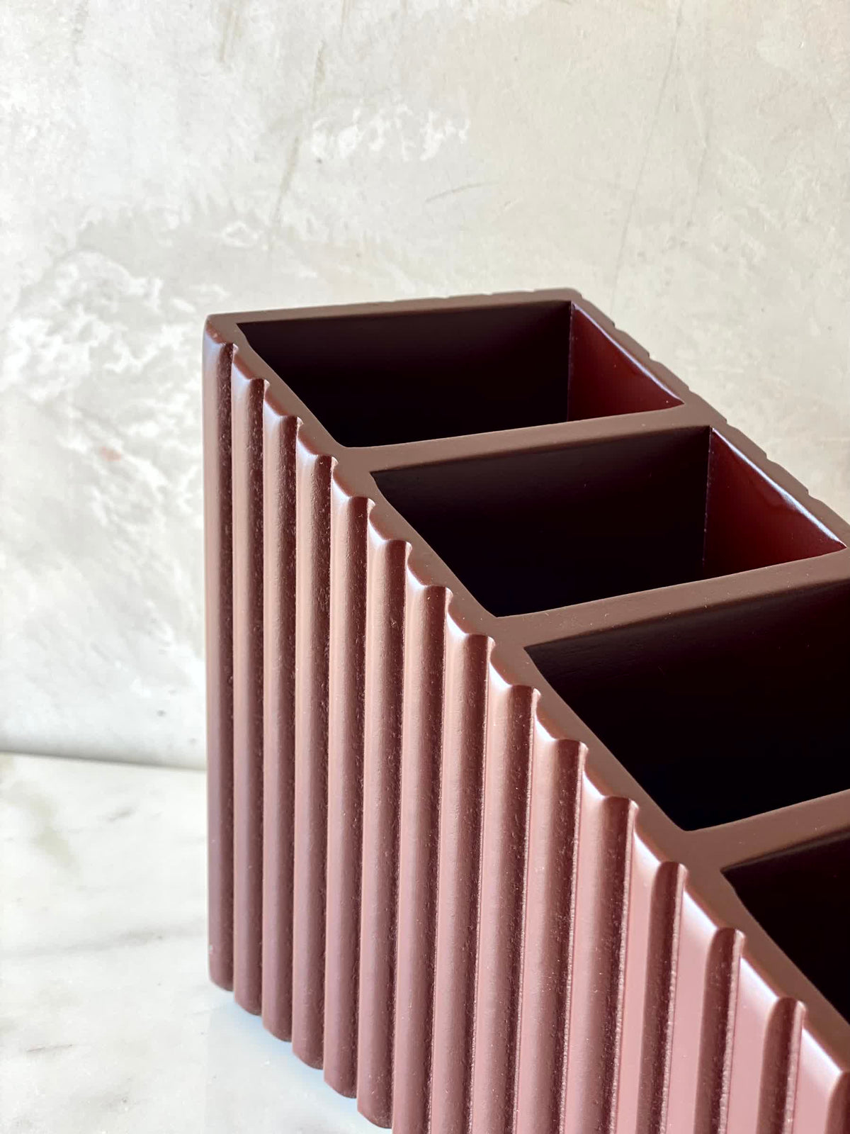 Imperium Fluted Remote Holder 4 Slot - Walnut