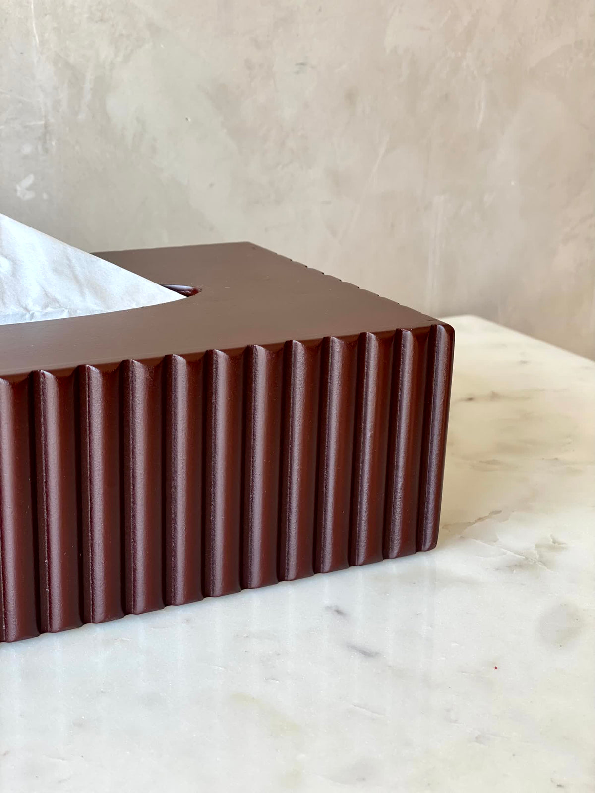 Imperium Fluted Tissue Box - Walnut