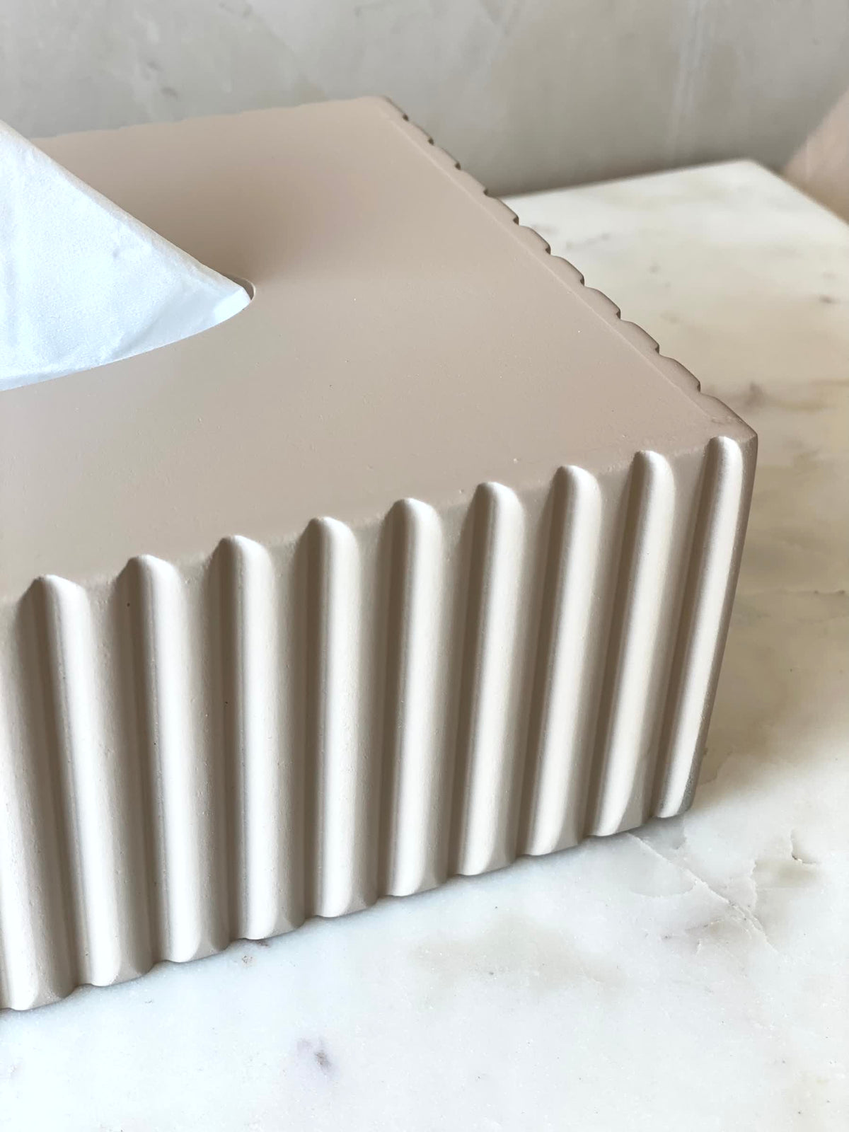 Imperium Fluted Tissue Box - Beige