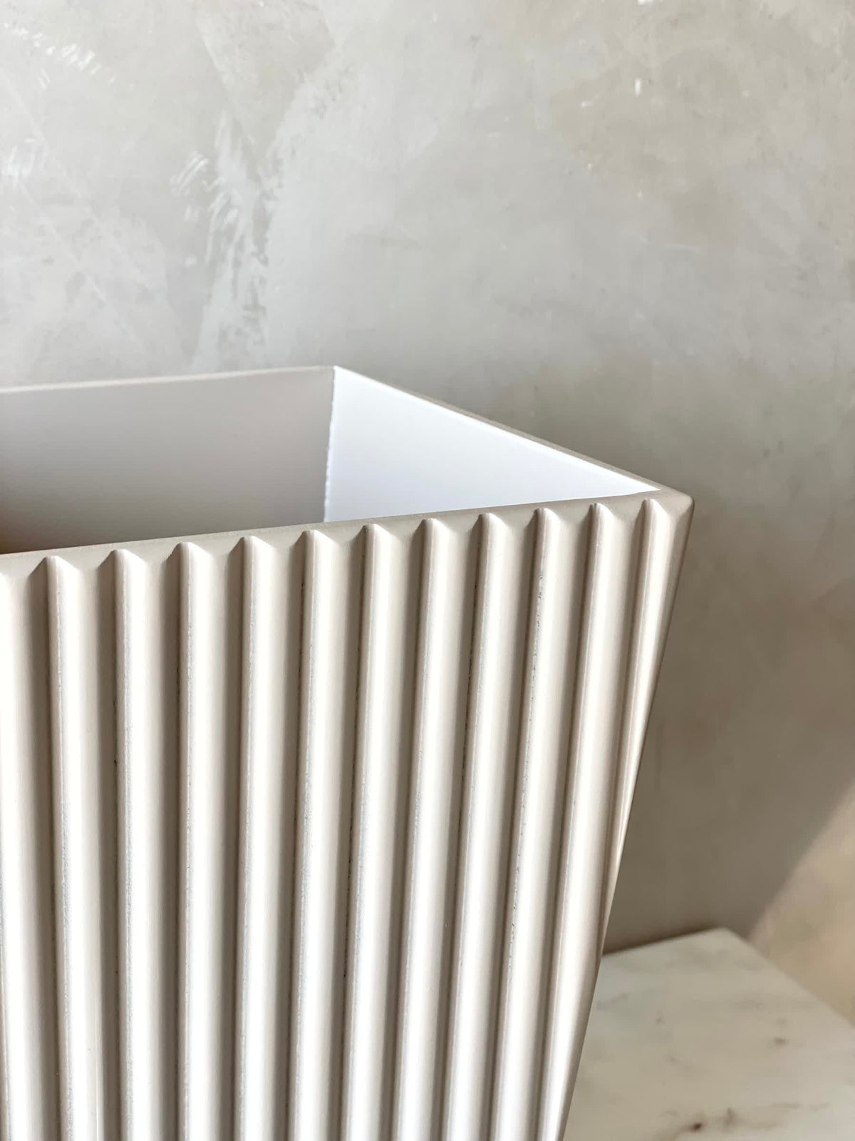 Imperium Fluted Dustbin - Beige