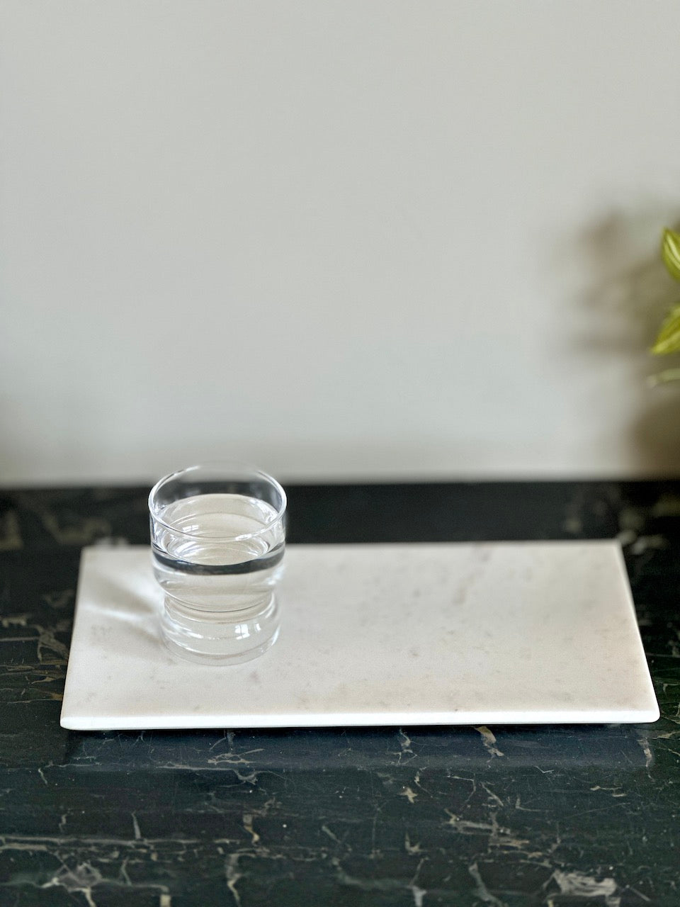 Auric White Marble Flat Tray