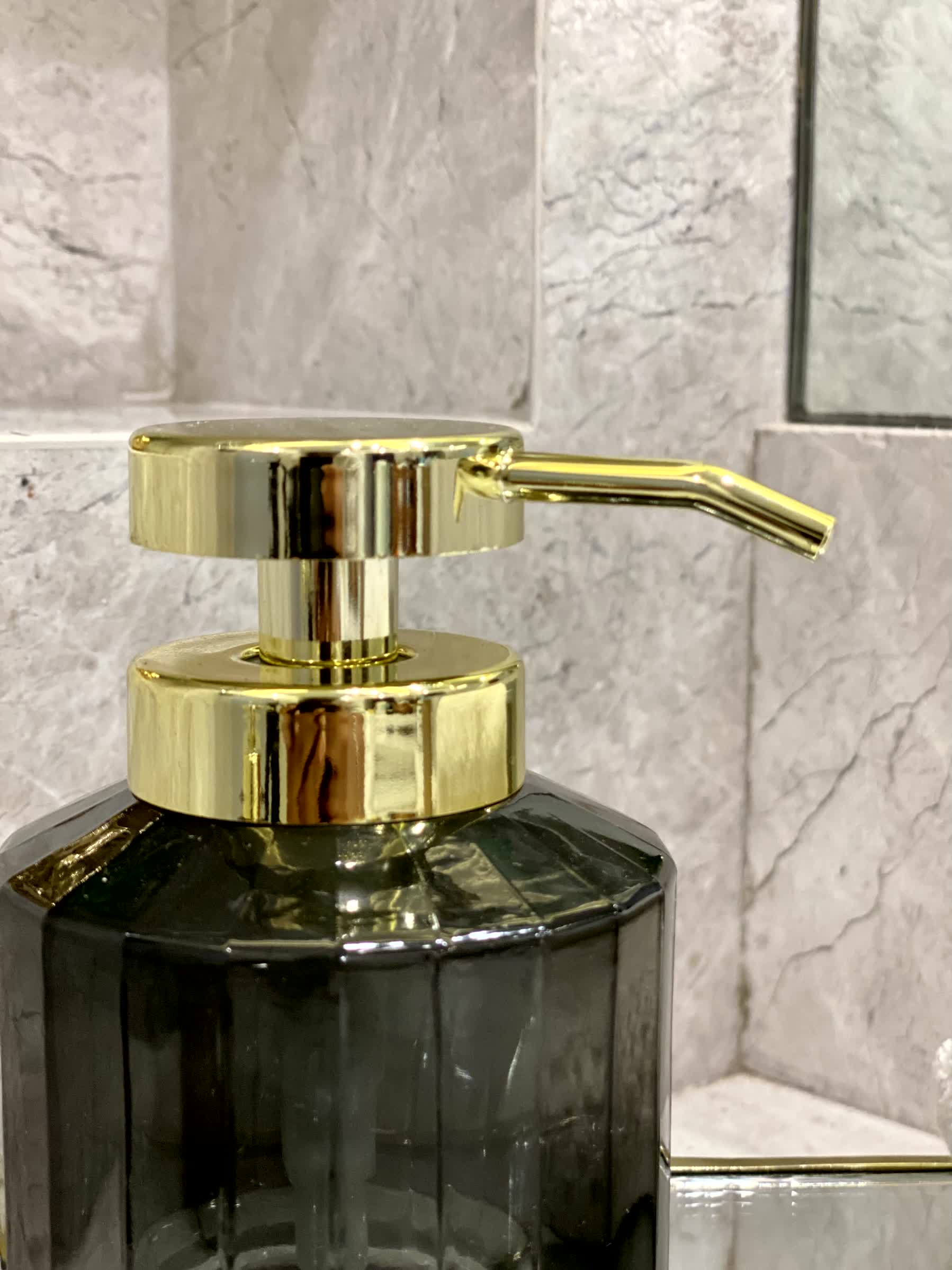 Chalice Glass Bathroom Dispenser - Black