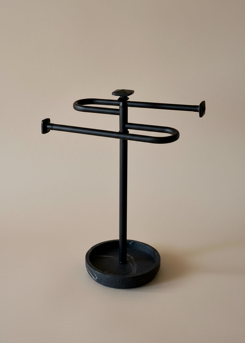 Halo Hand Towel Stand - Black