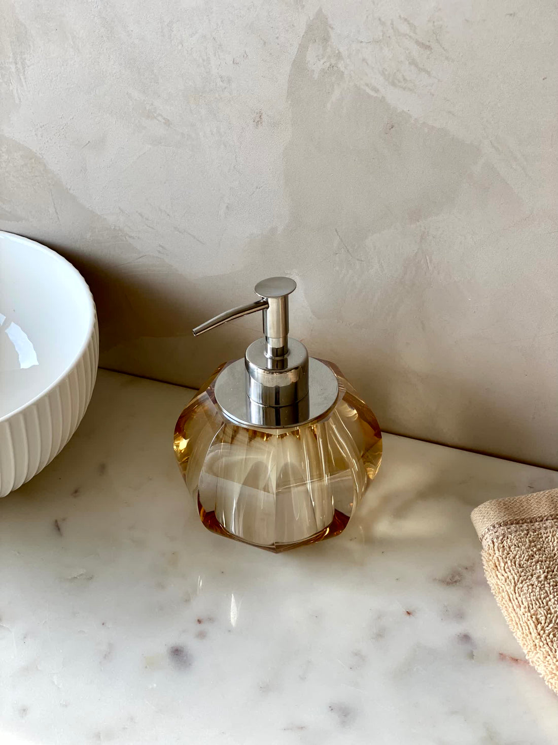 Murky Crystal Bathroom Dispenser - Amber