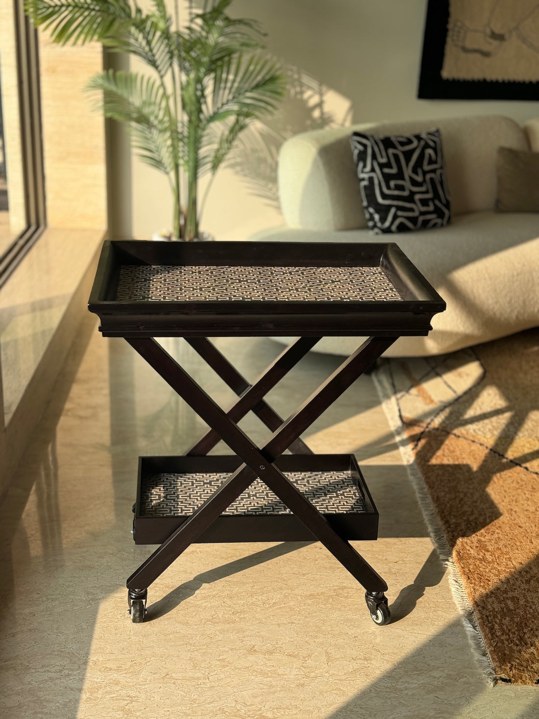 Noir Black Cane Butler Trolley