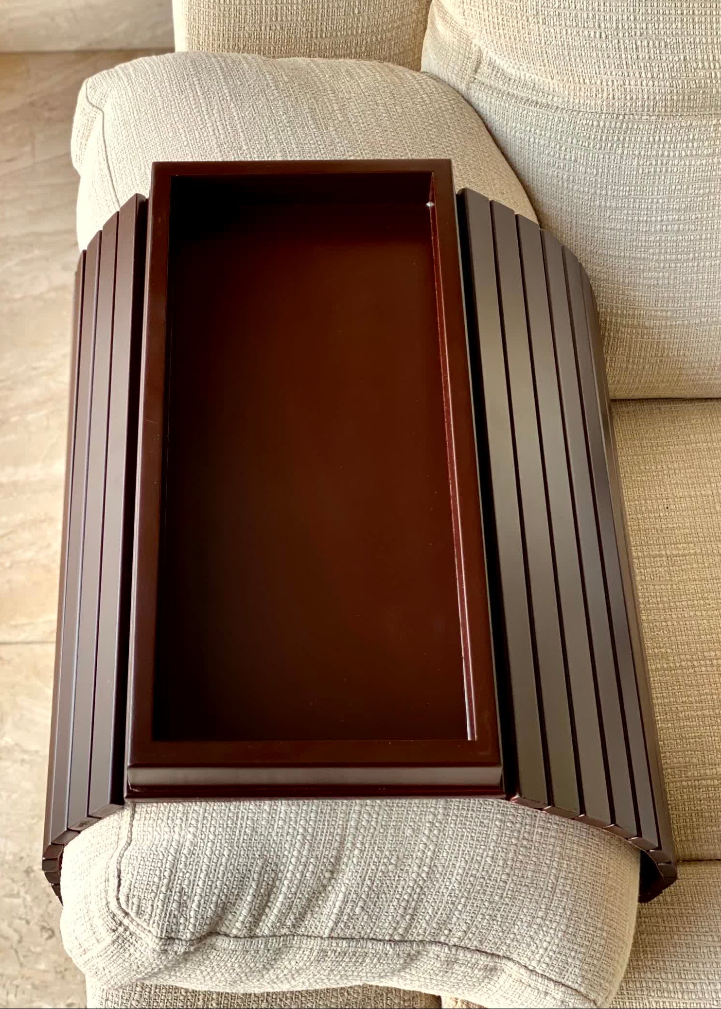 Sofa Armrest Tray - Walnut