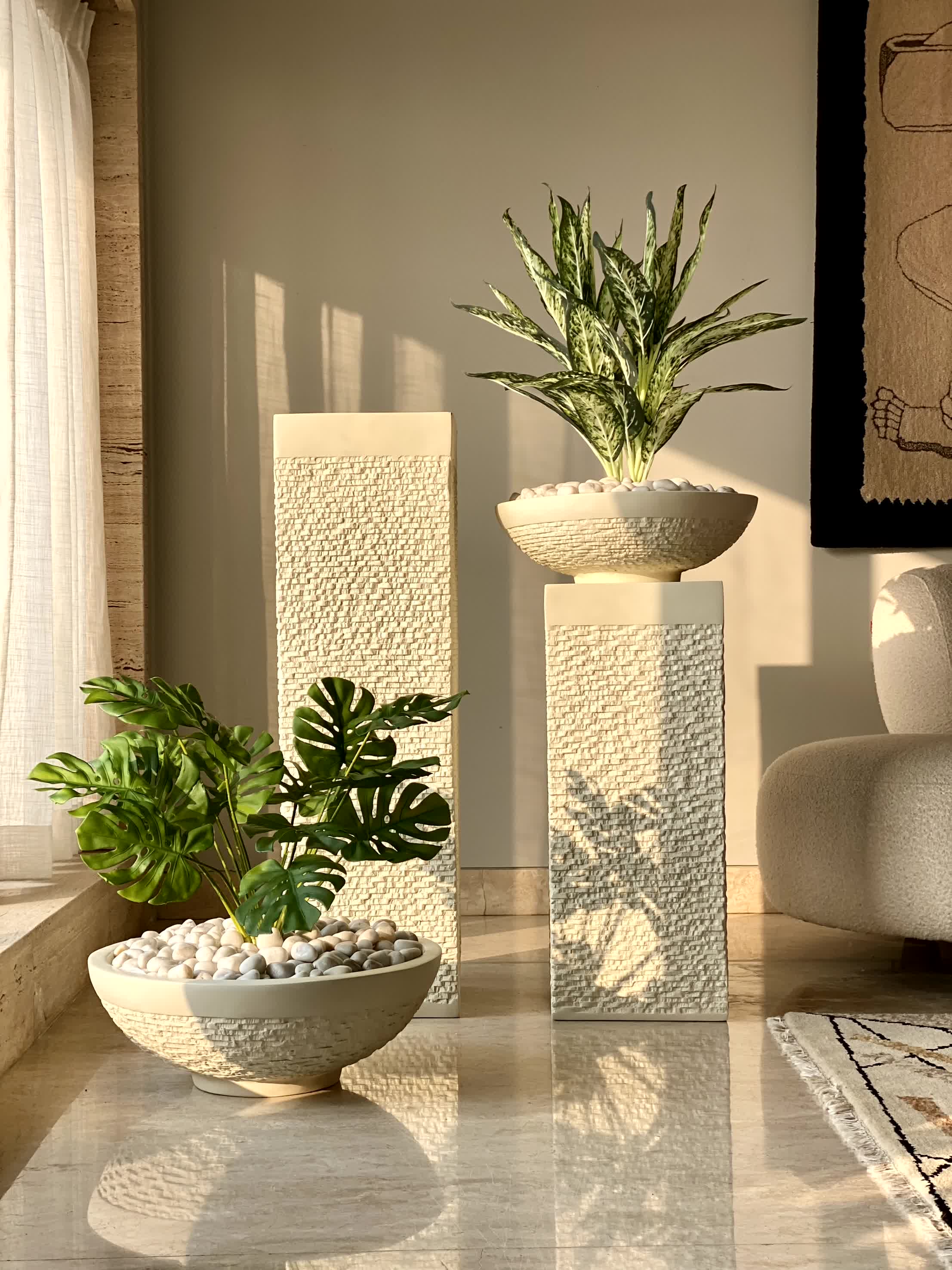 Masami Shaft Planters - Ivory
