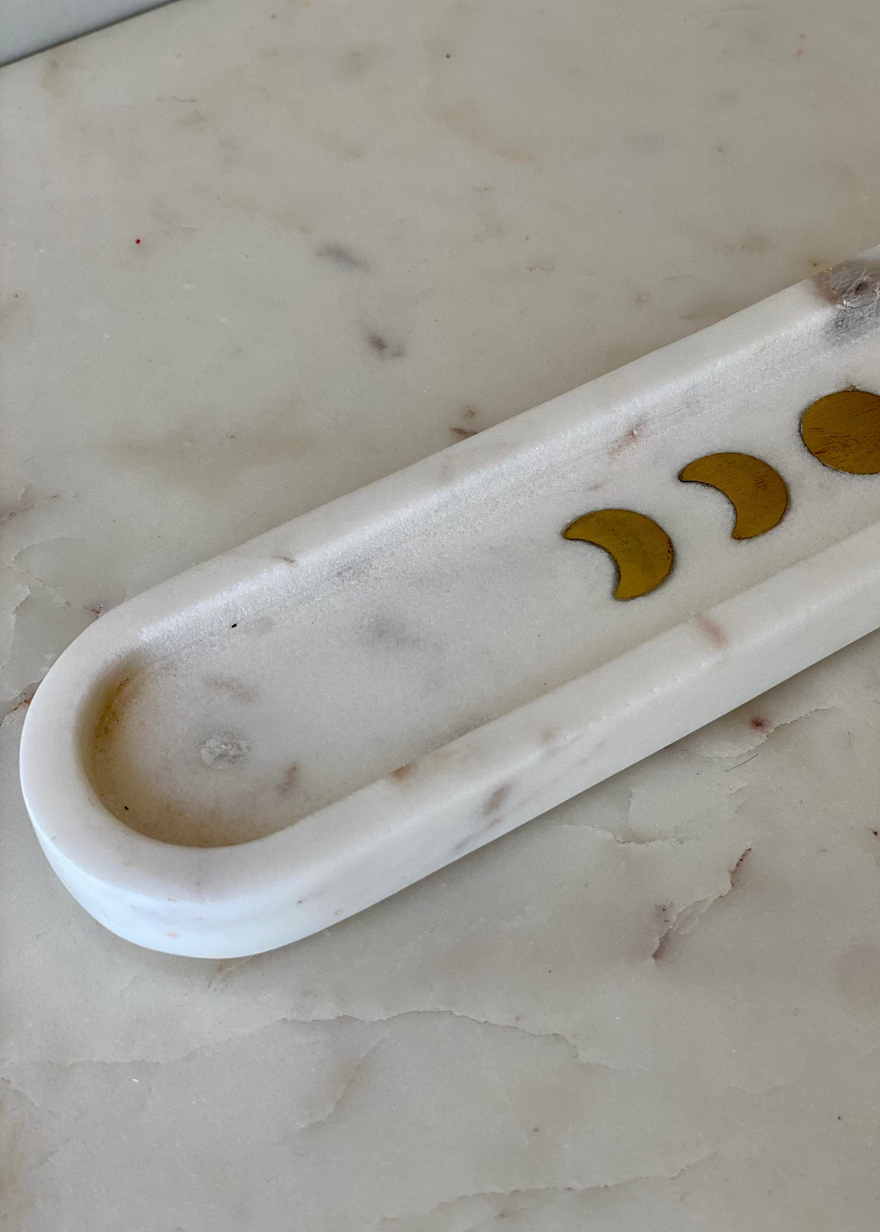 Celestial Marble Incense Holder- White