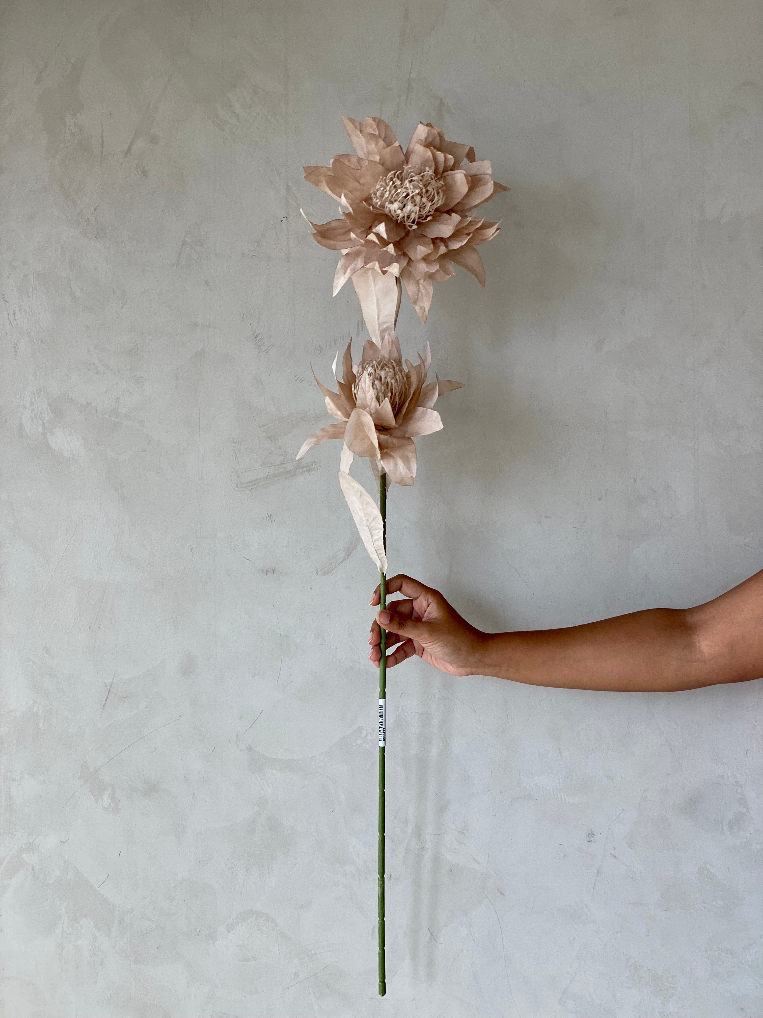 Artificial Portea Flower Stem - (One Stem) Beige