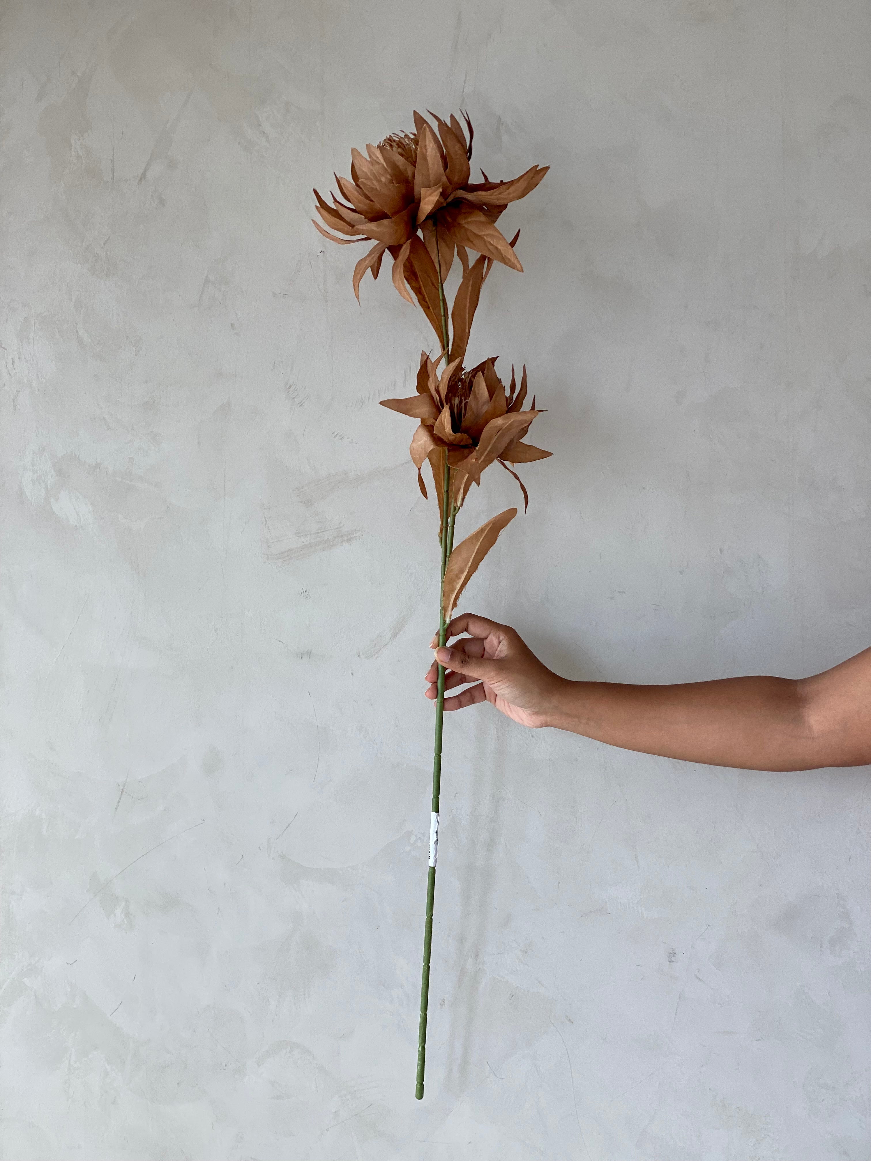 Artificial Portea Flower Stem - (One Stem) Brown