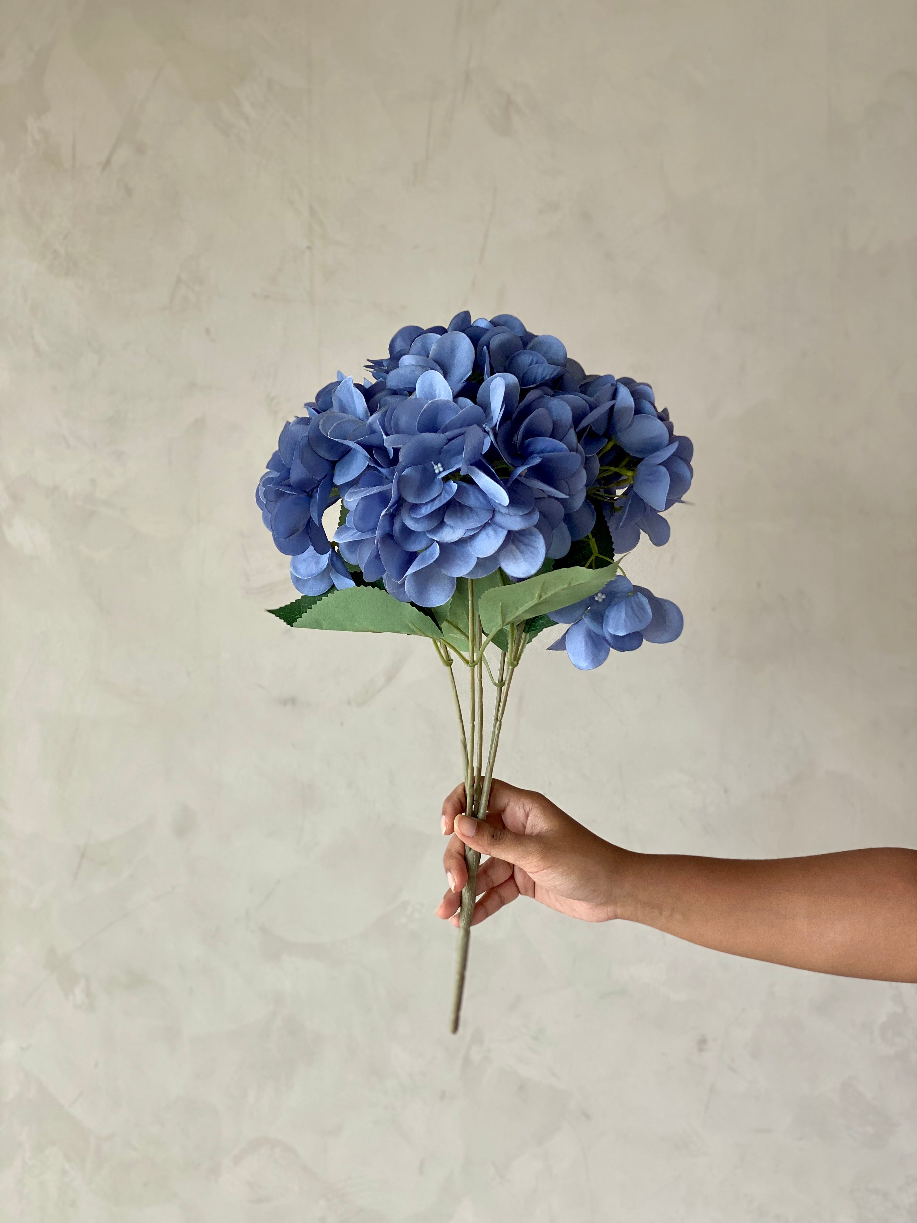 Artificial Floral Hydrangea Flower Bunch - Blue