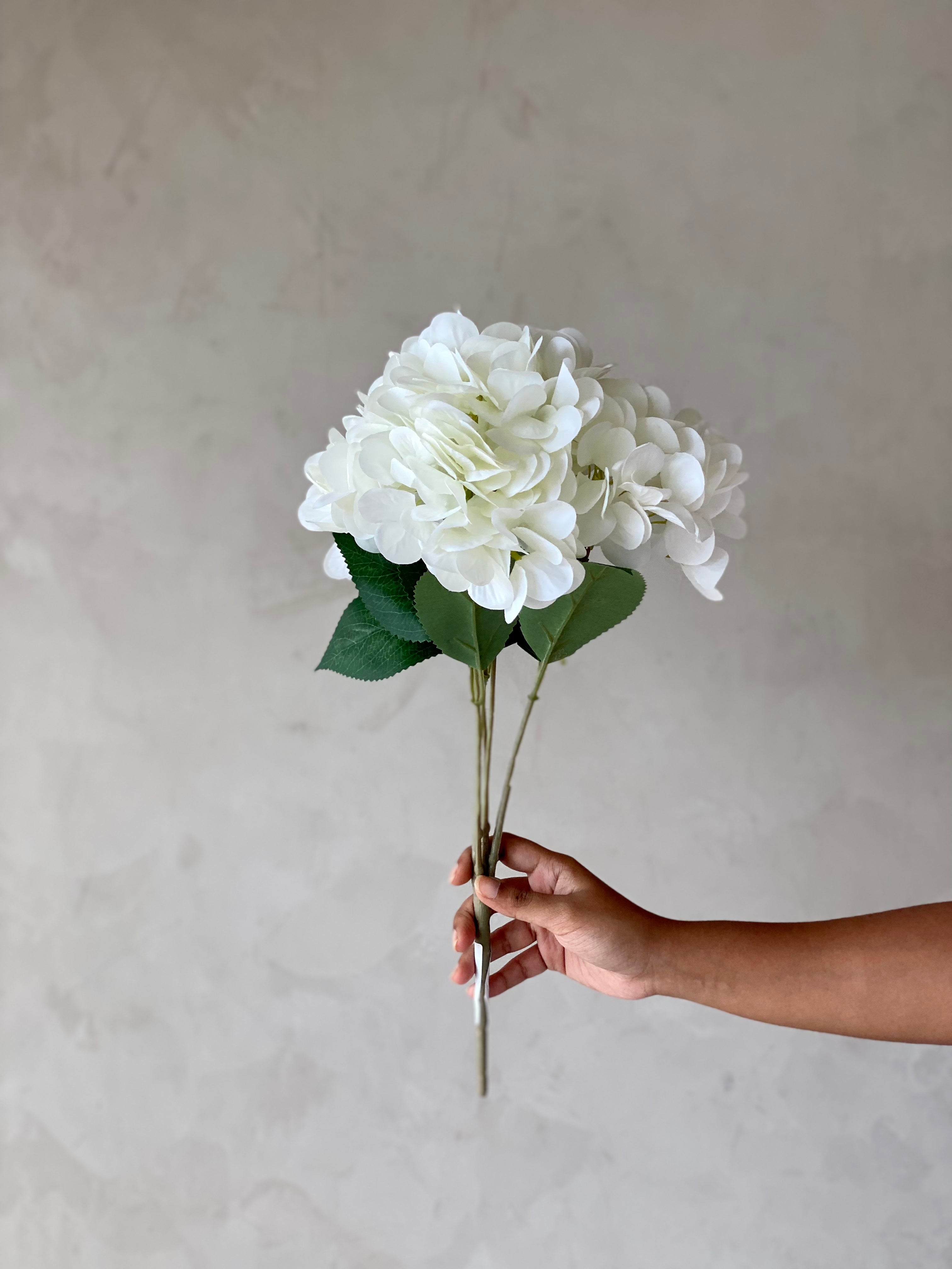 Artificial Floral Hydrangea Flower Bunch - White