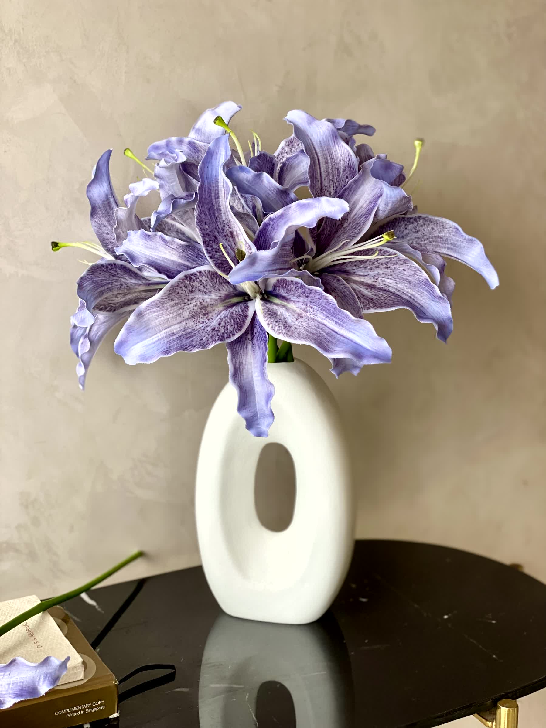 Artificial Silk Lilly Flower Bunch - Lilac