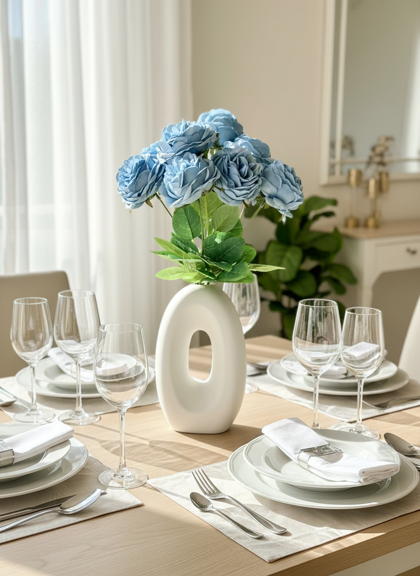 Artificial Breeze Rose Bunch - Blue