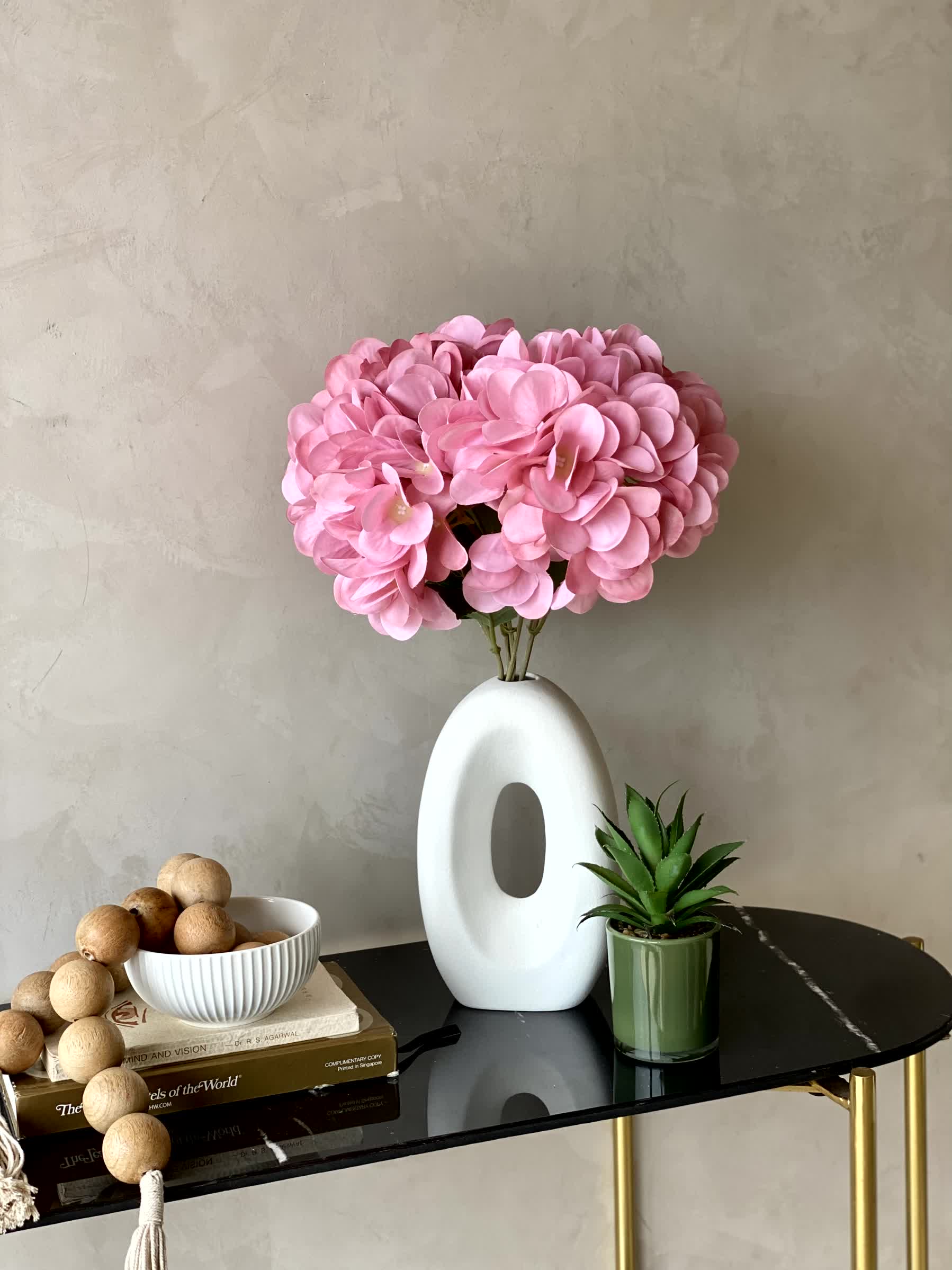 Artificial Floral Hydrangea Flower Bunch - Pink