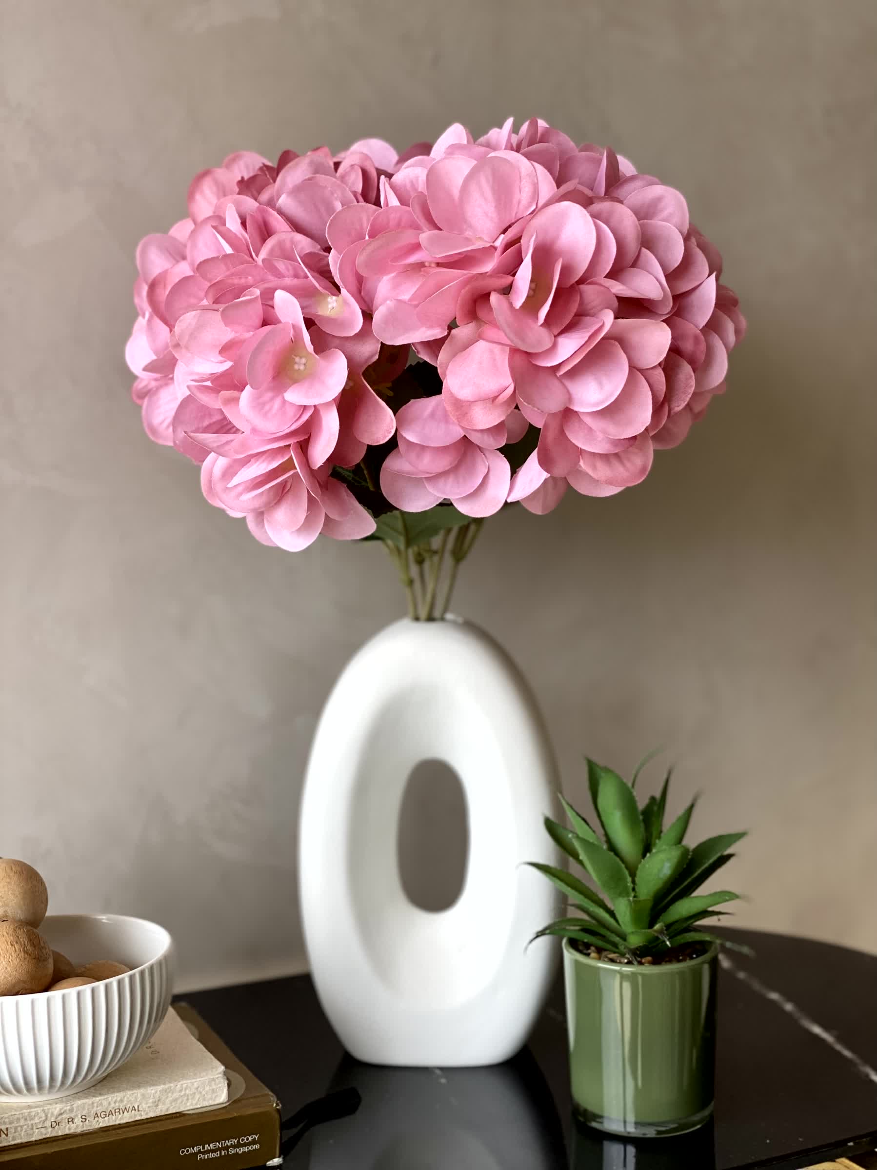 Artificial Floral Hydrangea Flower Bunch - Pink