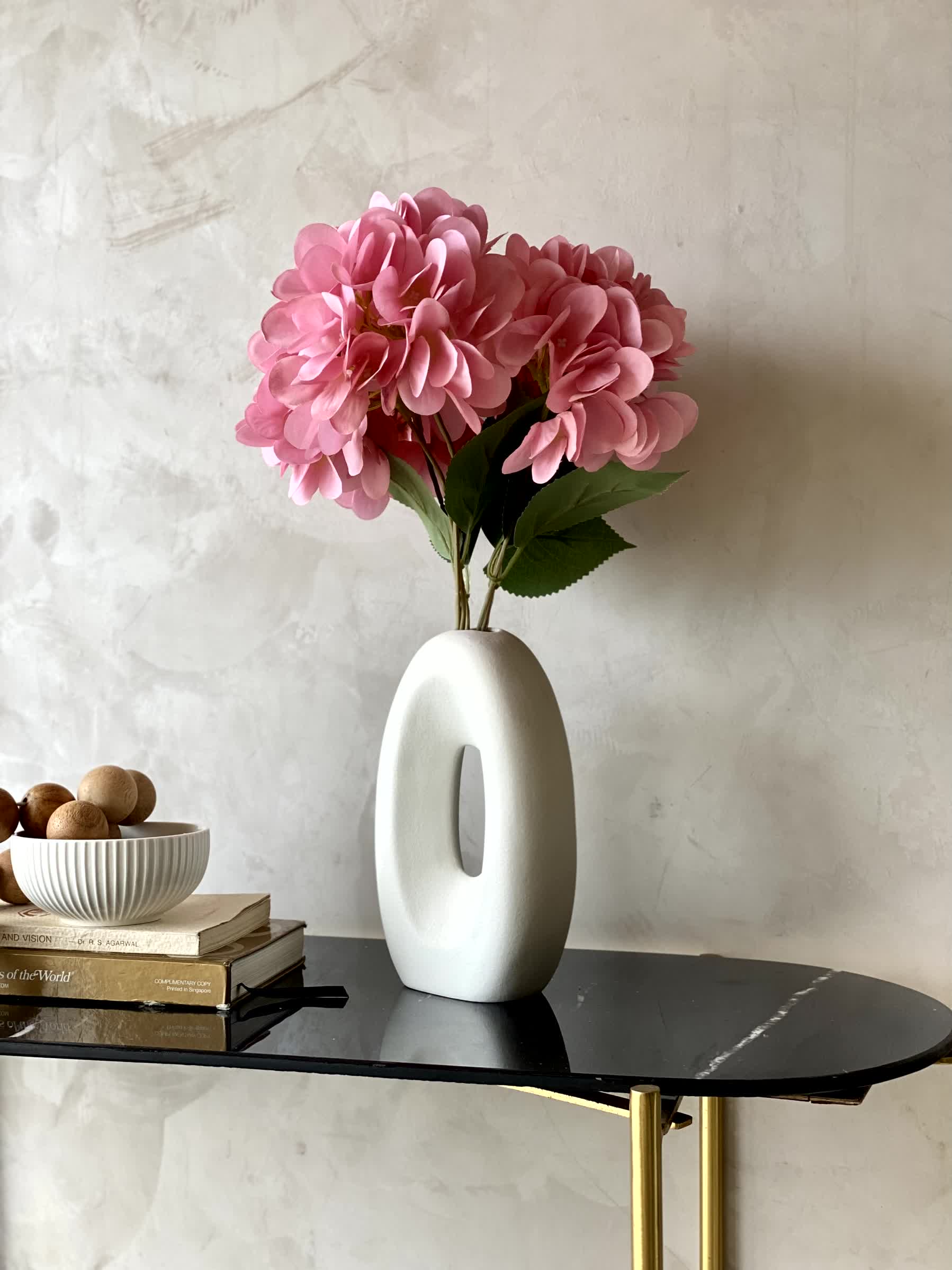 Artificial Floral Hydrangea Flower Bunch - Pink