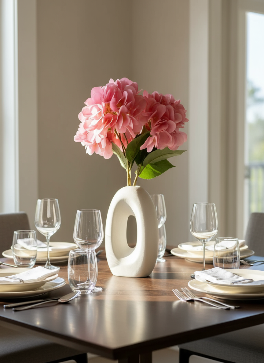 Artificial Floral Hydrangea Flower Bunch - Pink