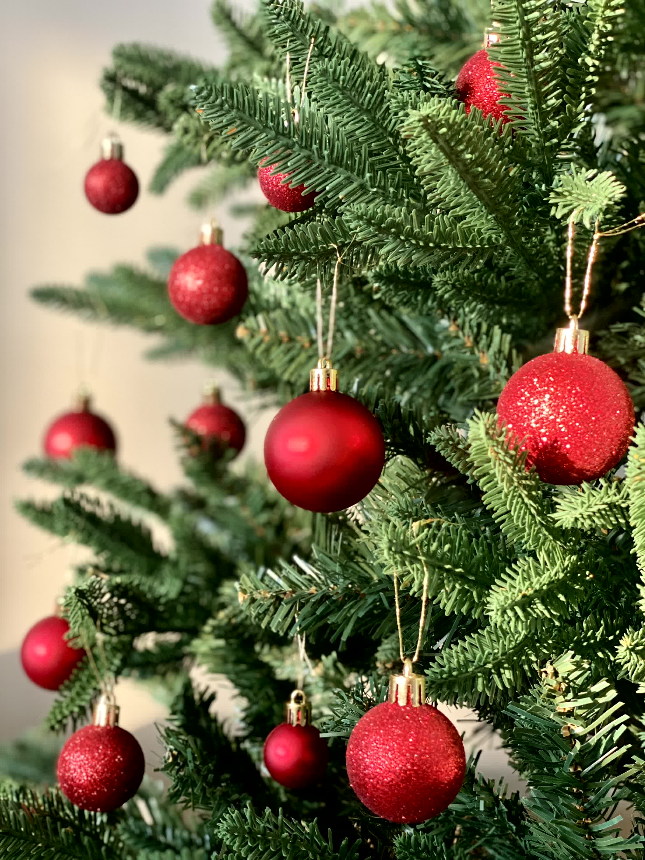 Christmas Aurora Ball Set - Red (Set of 44)