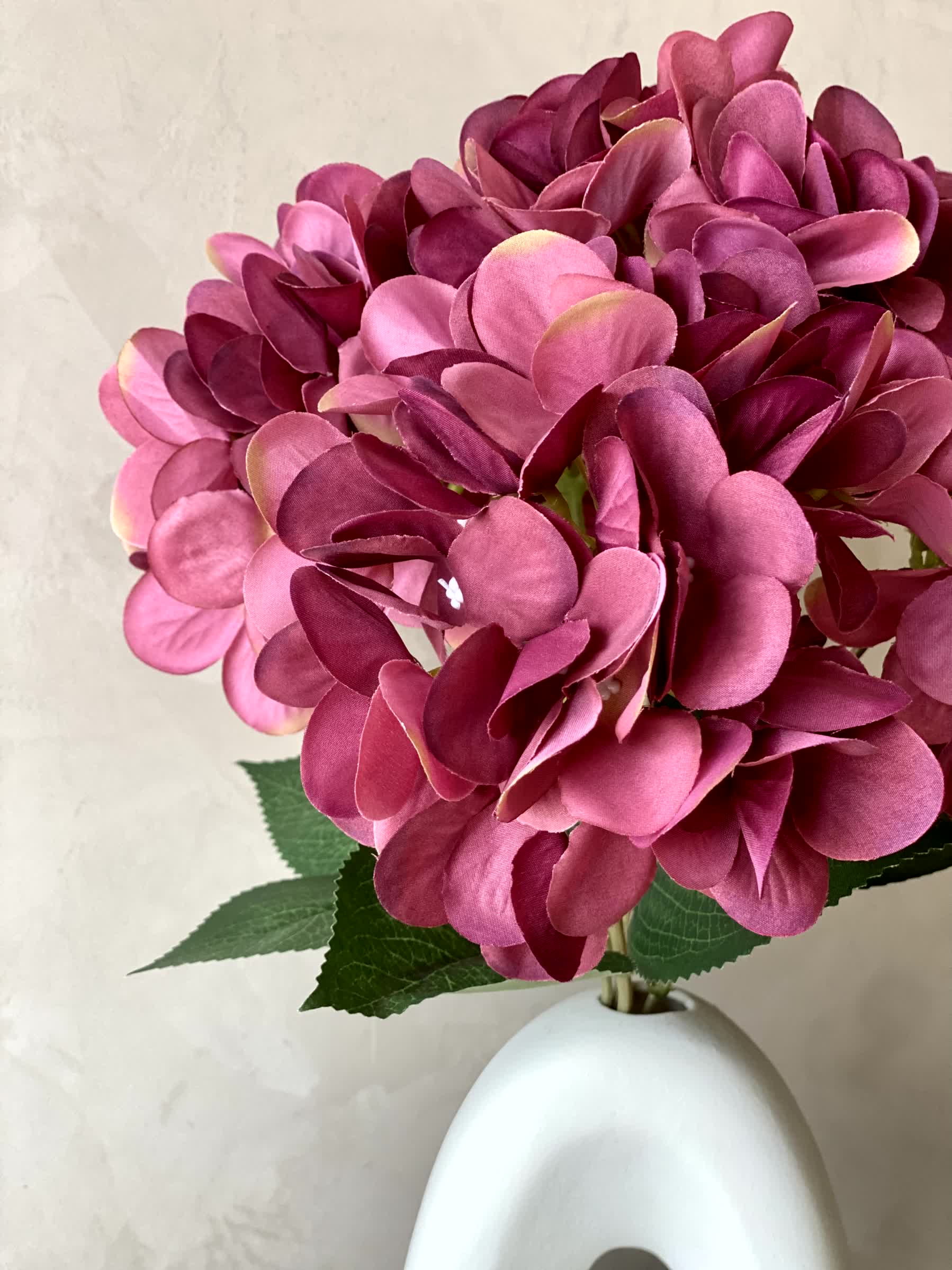 Artificial Floral Hydrangea Flower Bunch - Dark Pink