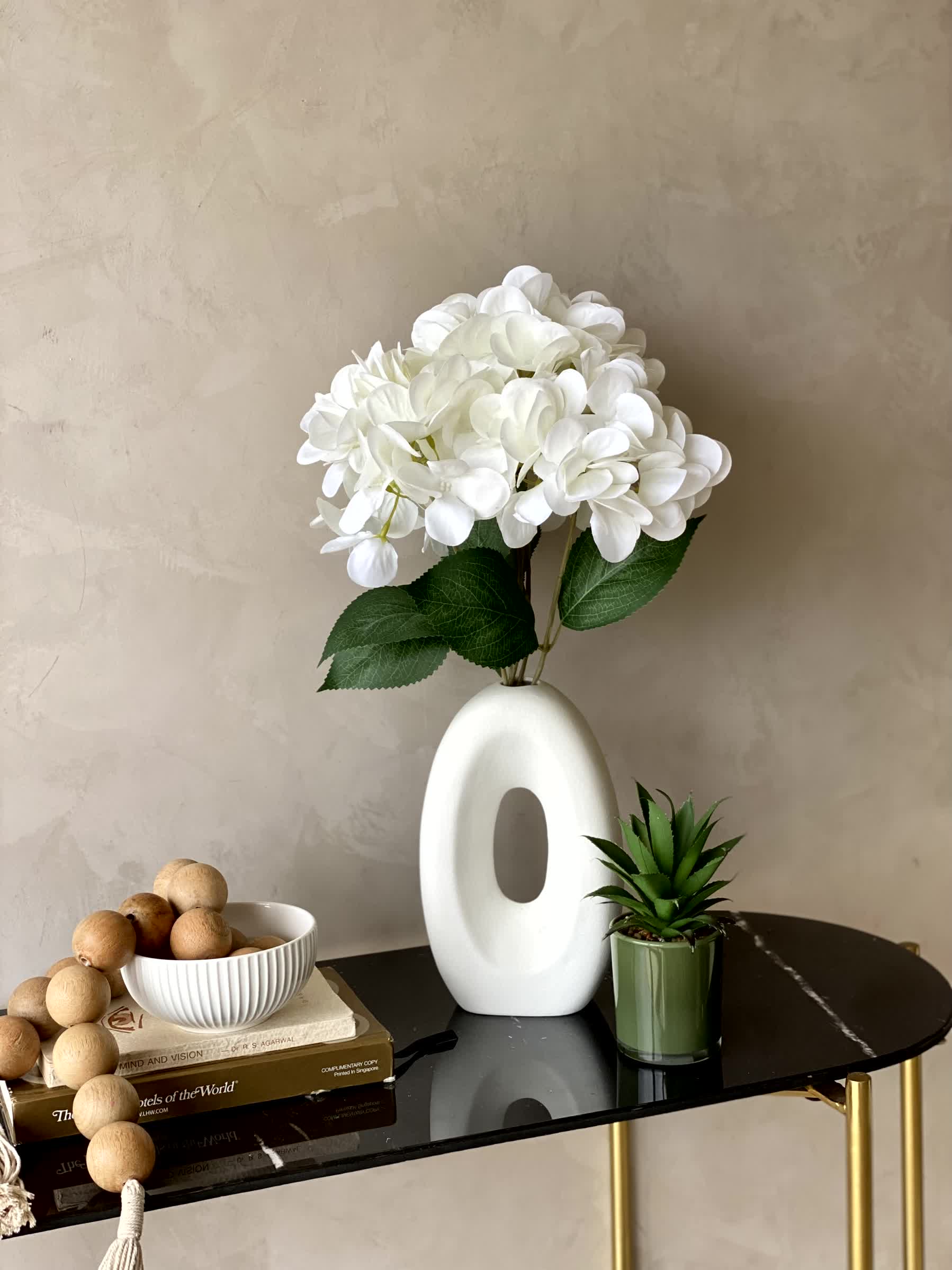 Artificial Floral Hydrangea Flower Bunch - White