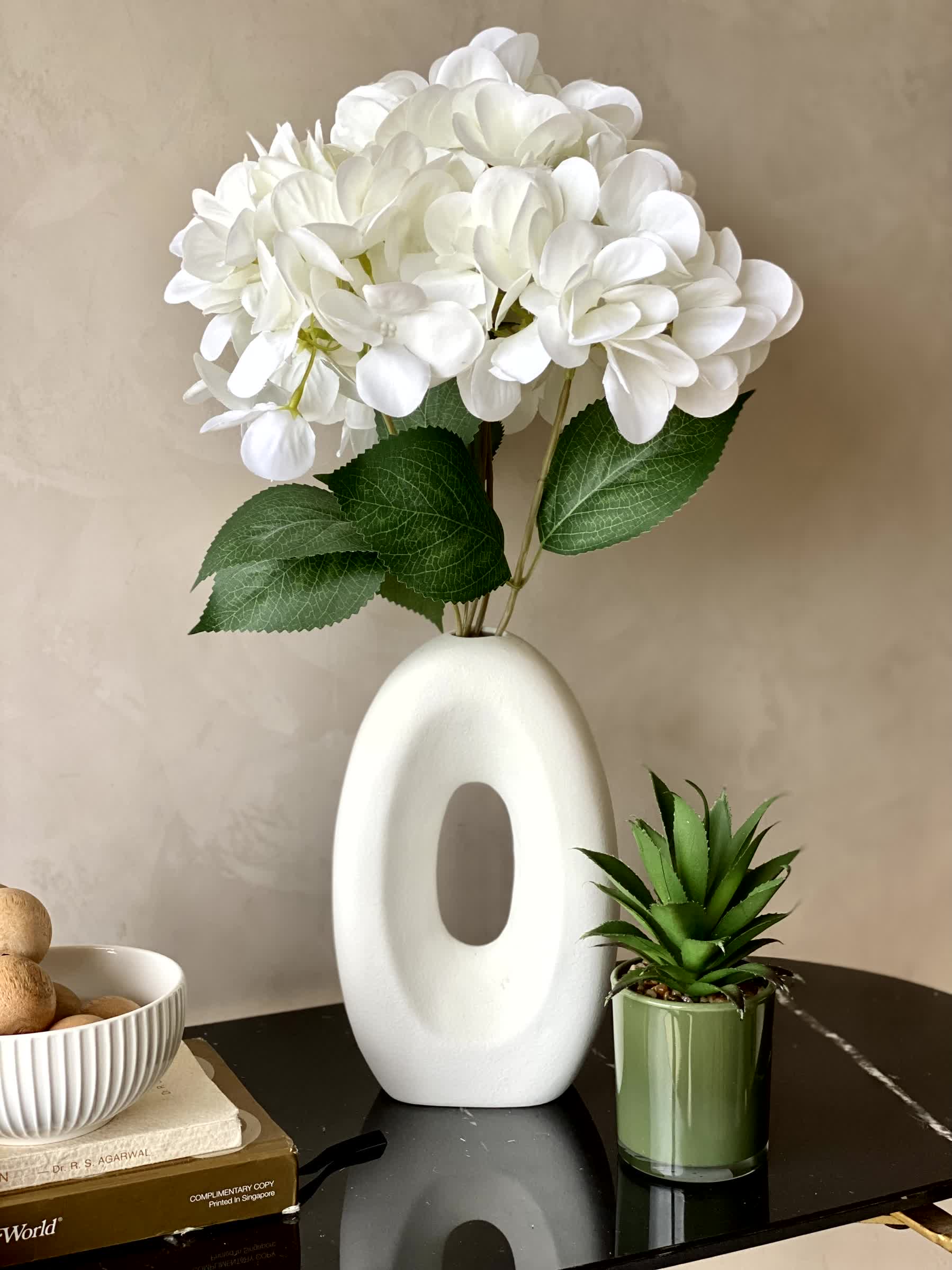 Artificial Floral Hydrangea Flower Bunch - White